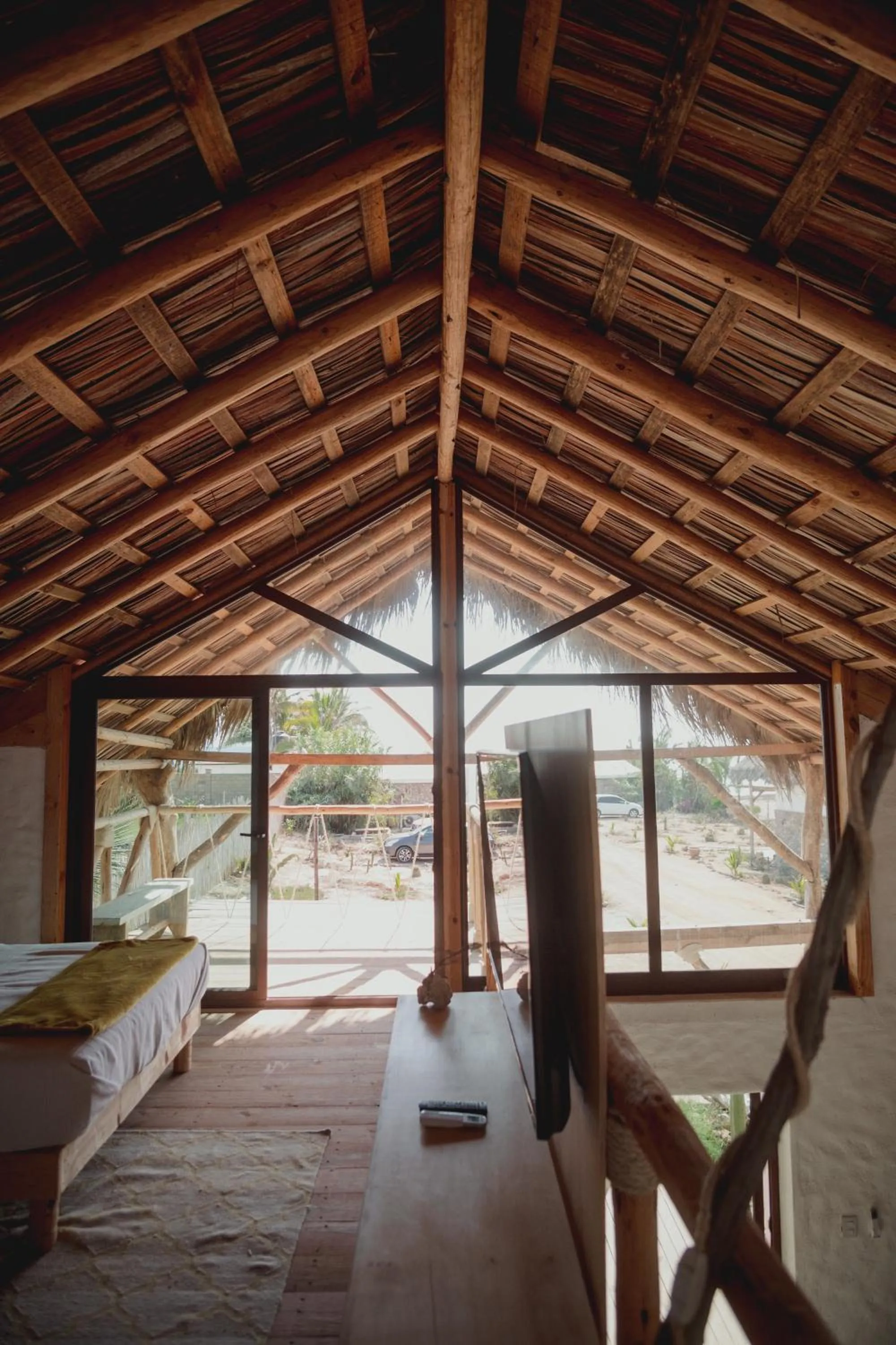 View (from property/room), Bed in Toninas México Bungalow