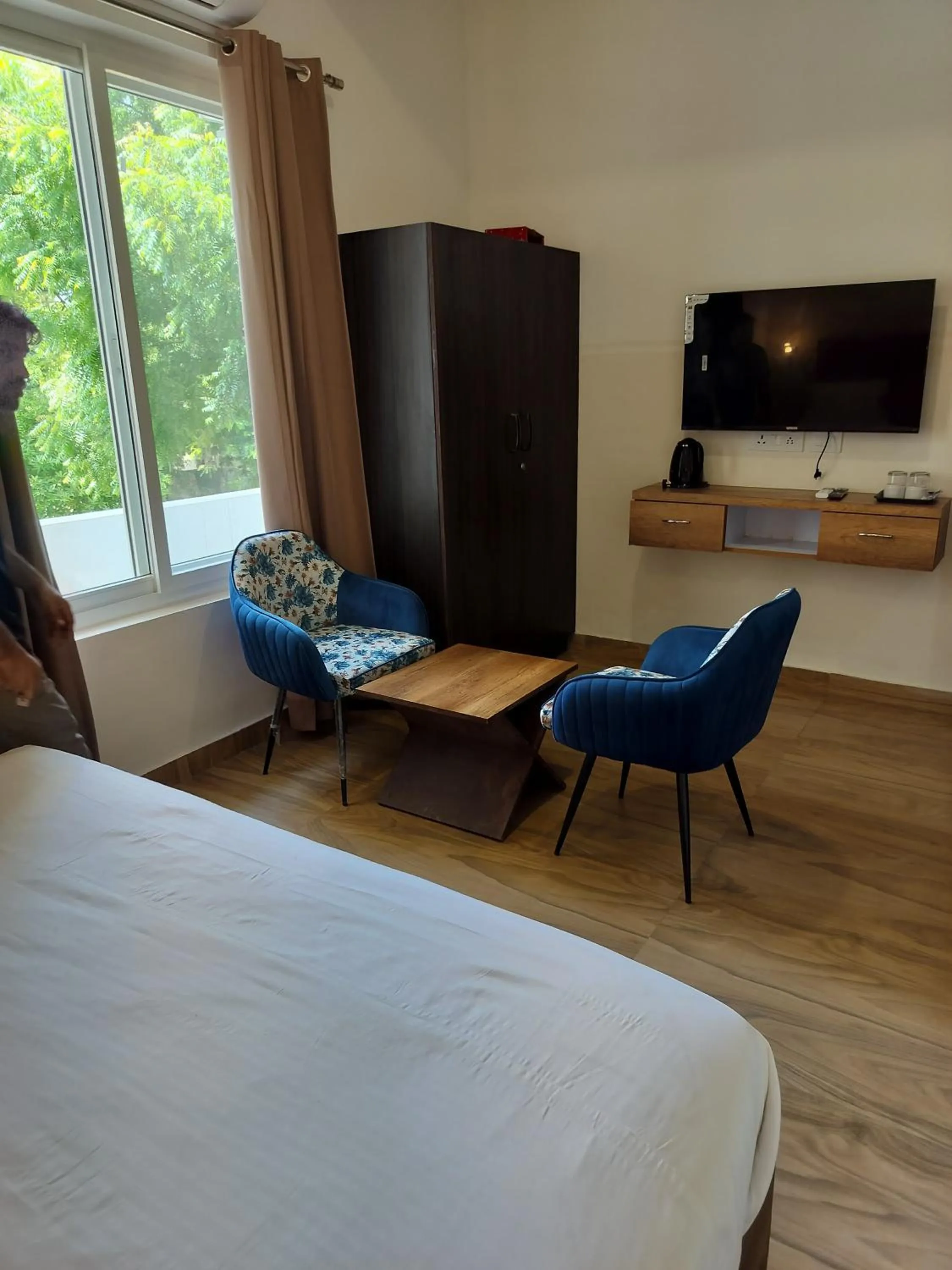 View (from property/room), Bed in Saffron Inn - Expo India Mart