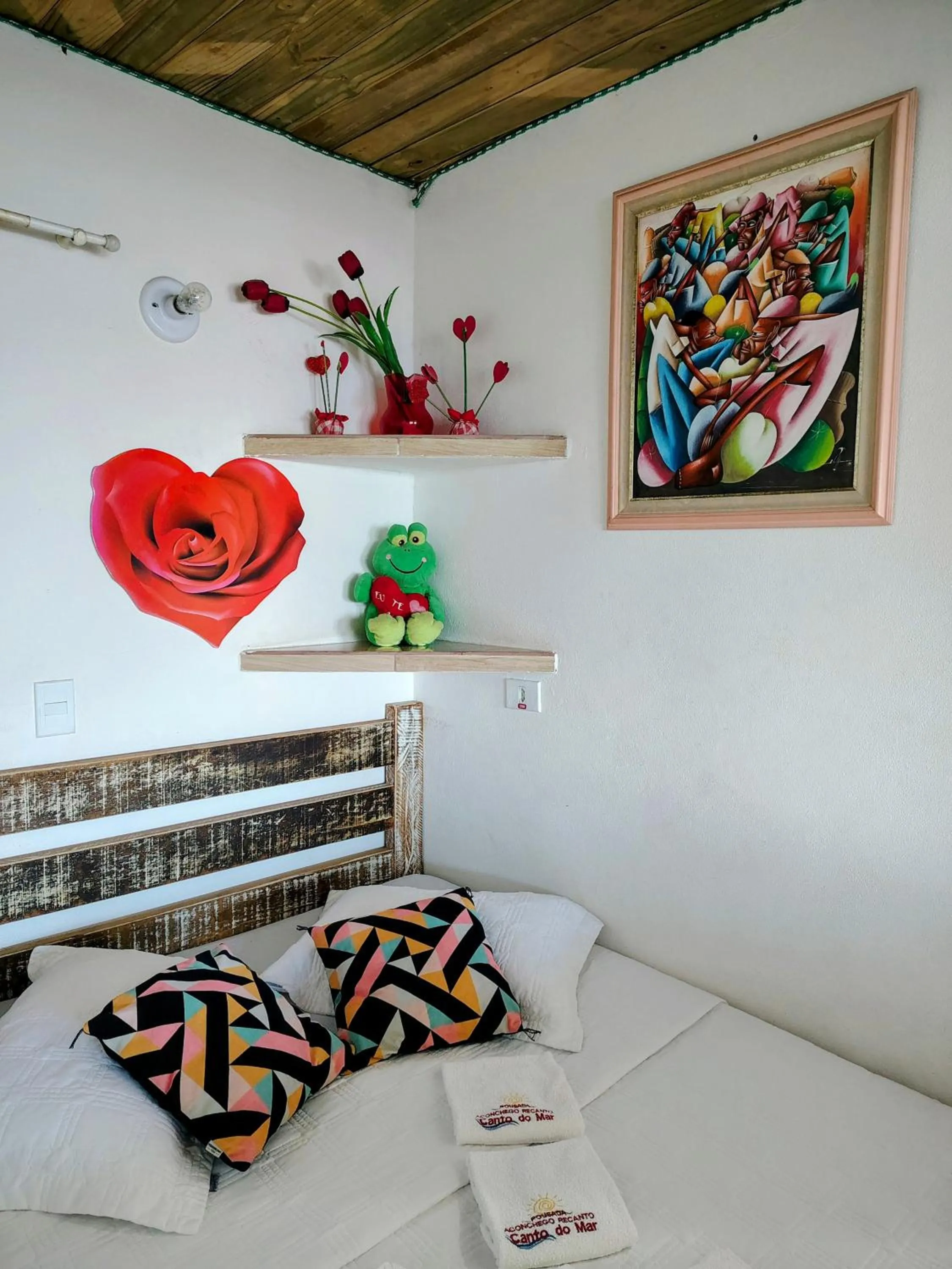 Bed in Pousada Aconchego Recanto Do Mar