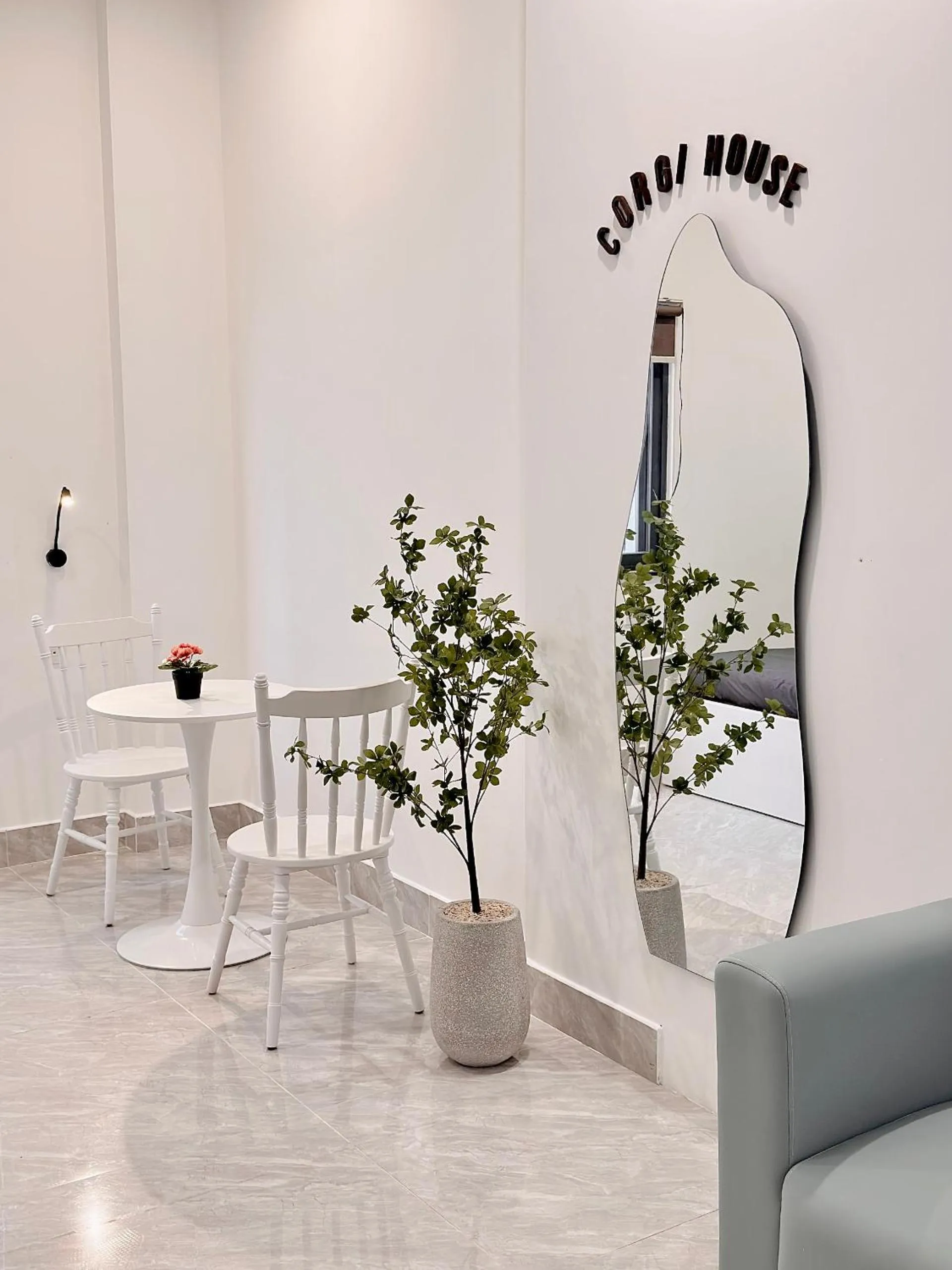 Seating area in Corgi House Danang