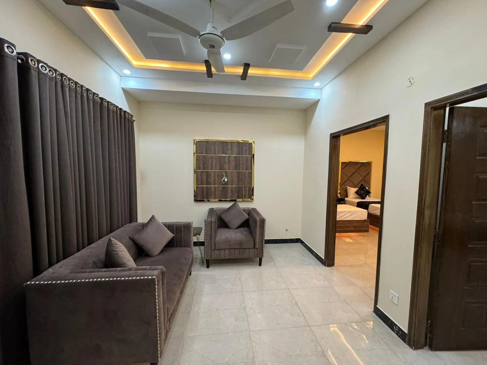 Seating area in Gold Pine Hotel Lahore