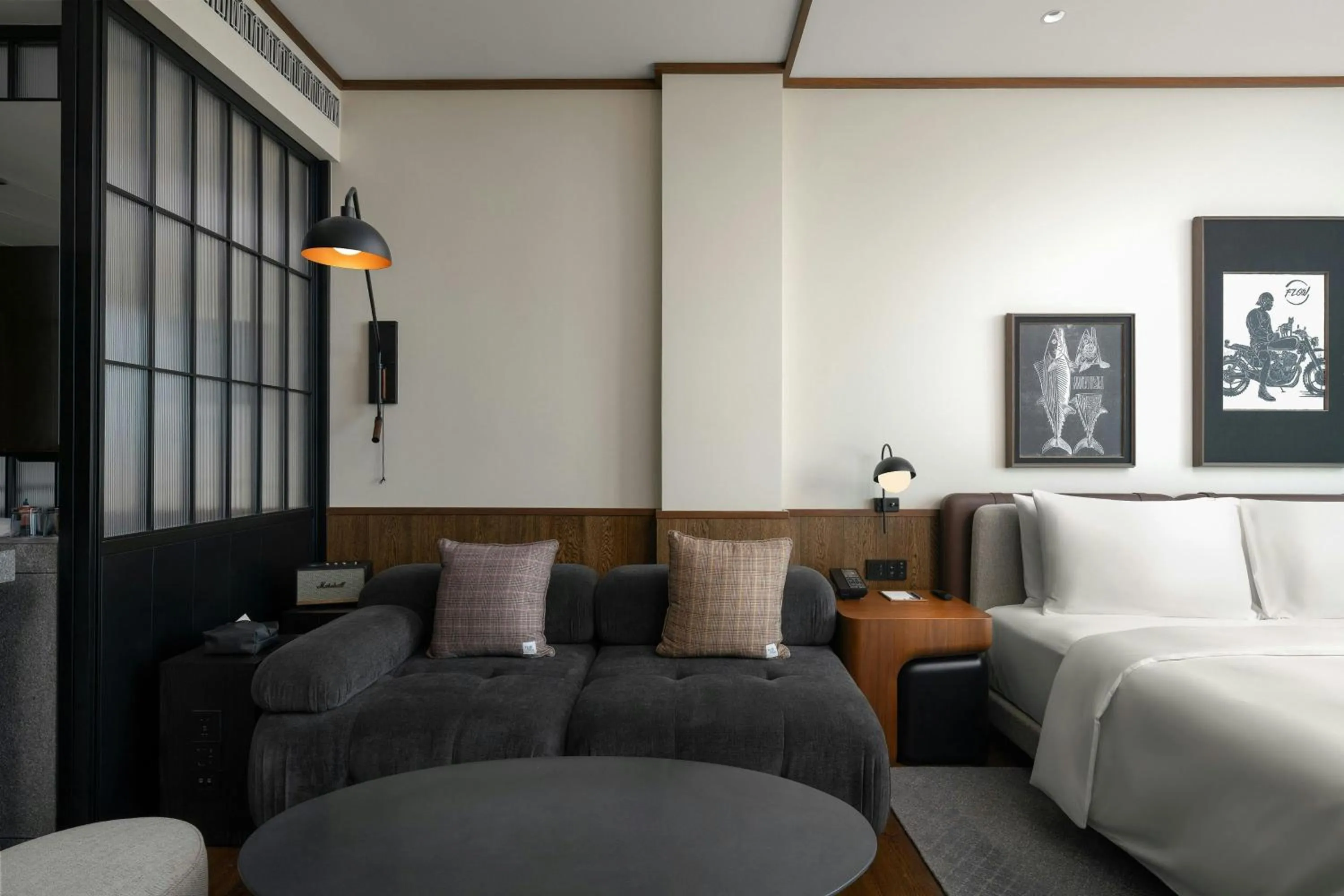Living room, Bed in Flow and Co. Qingdao, Autograph Collection