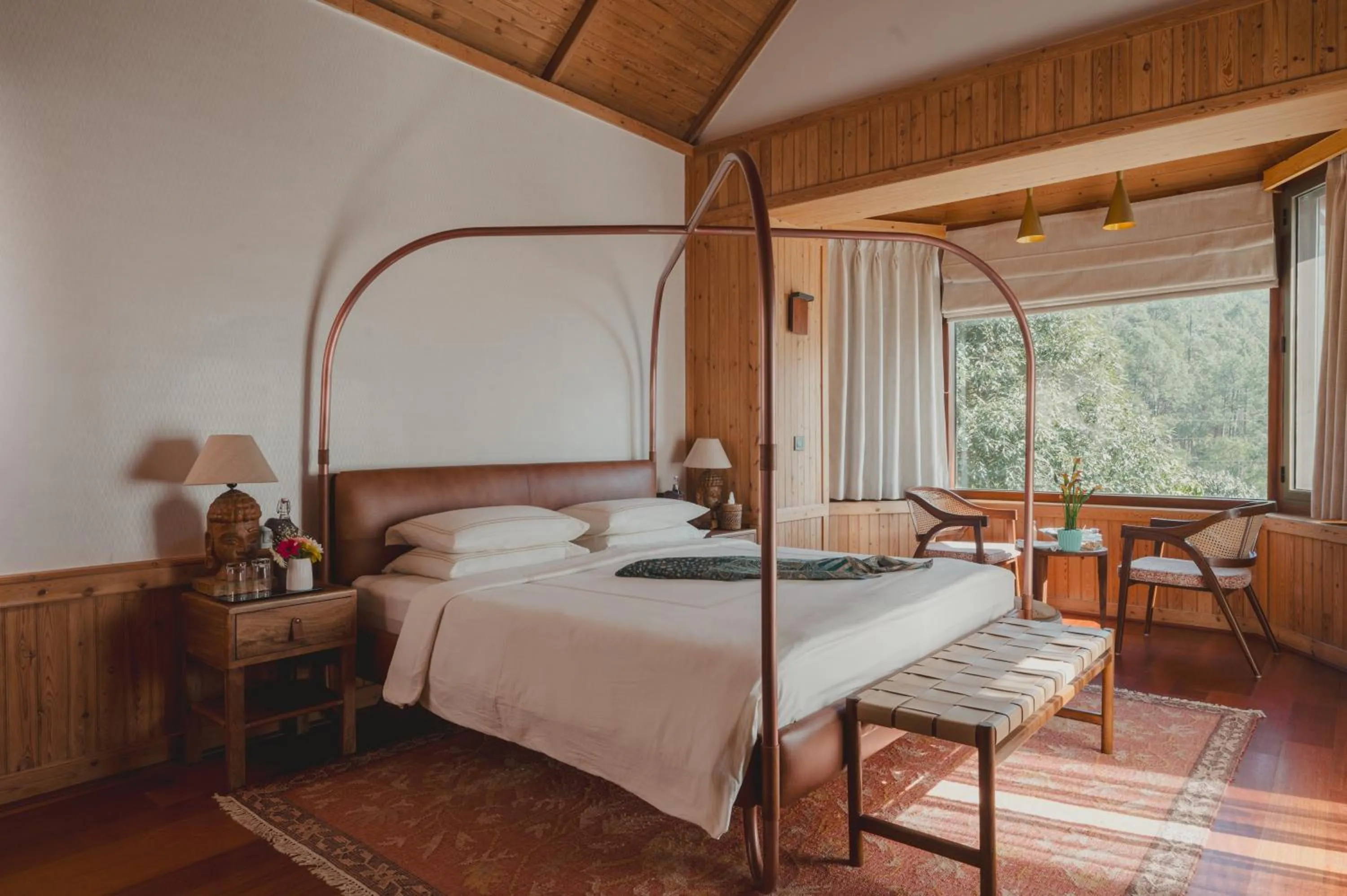 Bedroom, Bed in Brij Atmanya Bhowali, Nainital, A Luxury Mountain Escape