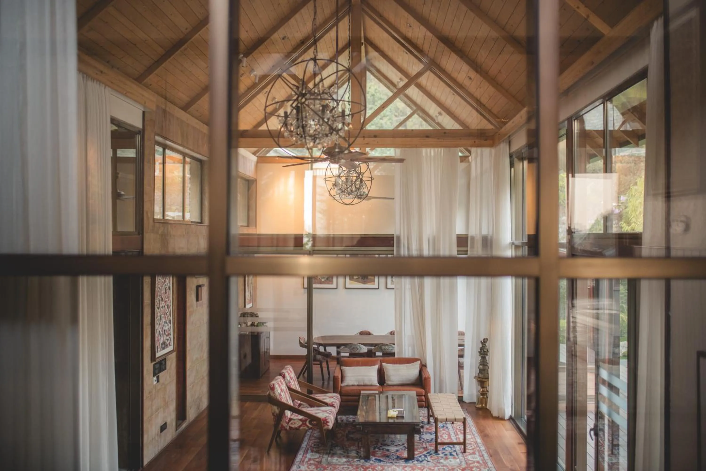 Seating area in Brij Atmanya Bhowali, Nainital, A Luxury Mountain Escape