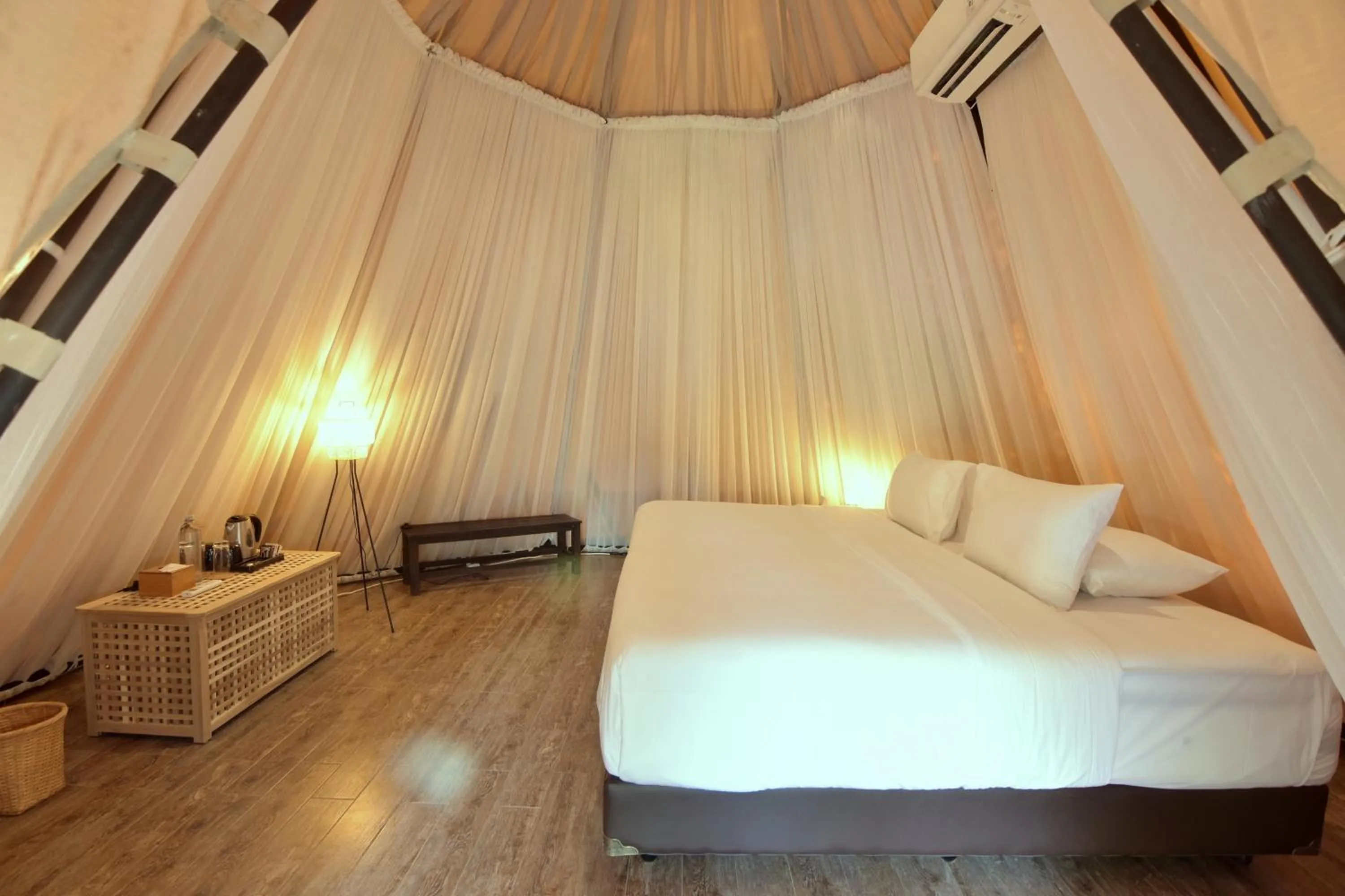 Bed in Sarga Earthing Resort