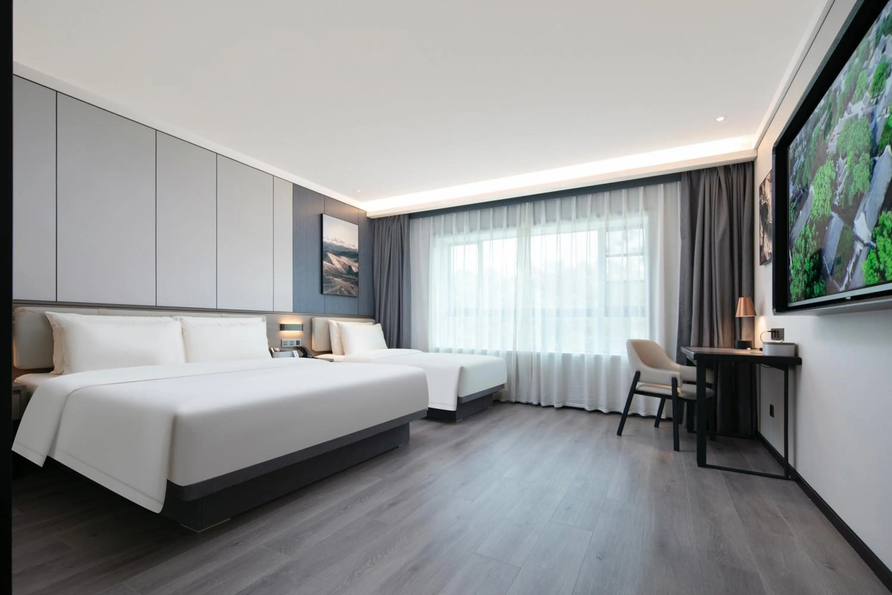 Bed in Atour X Hotel Ningbo Railway Station North Square