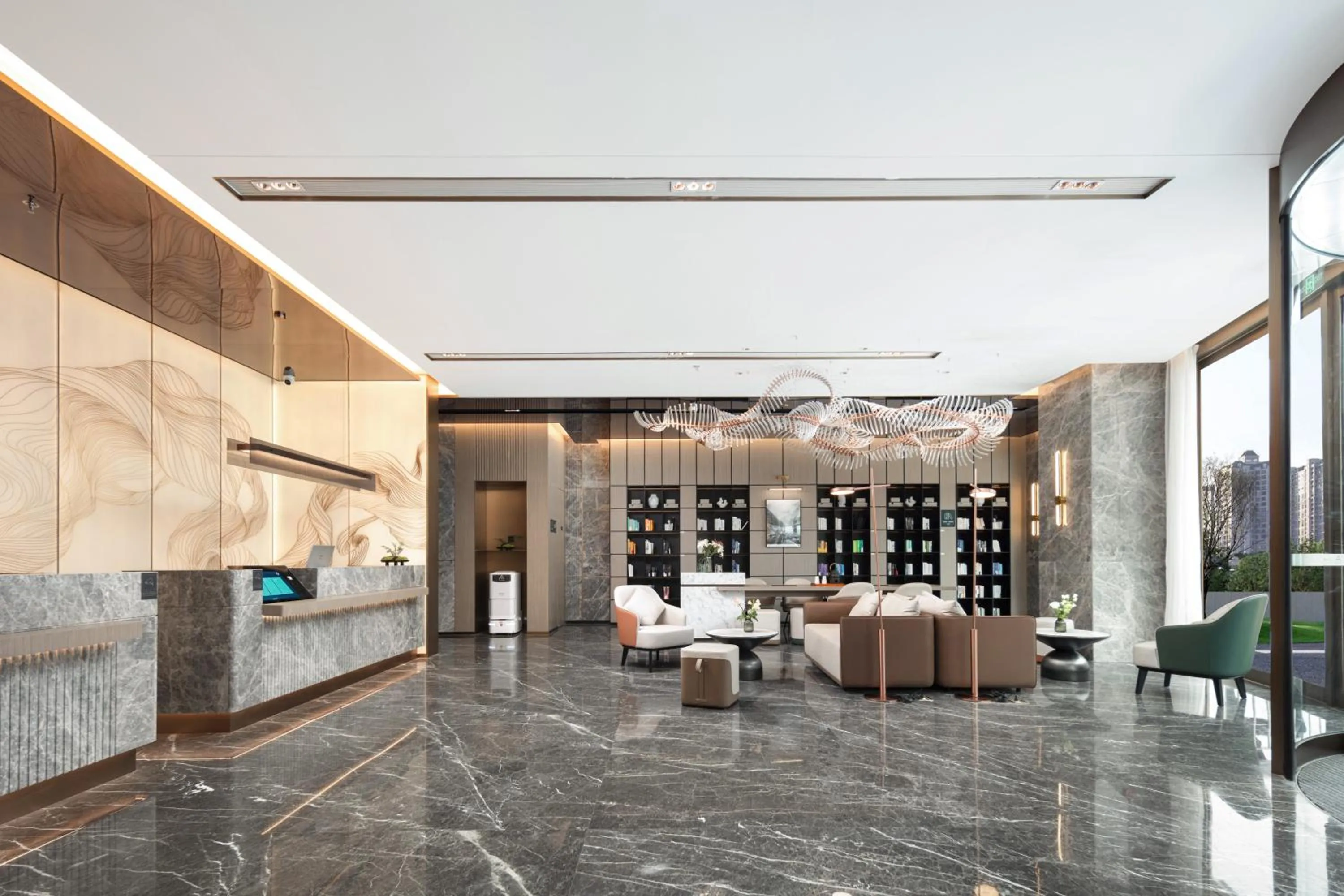 Seating area in Atour Hotel Shanghai South Station Shilong Road