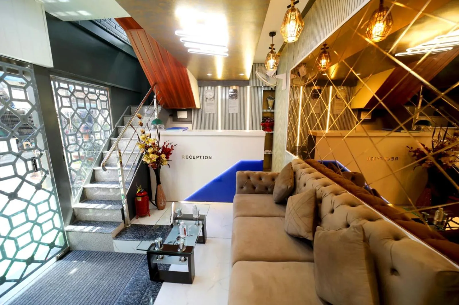 Seating area in N.M. Hotel