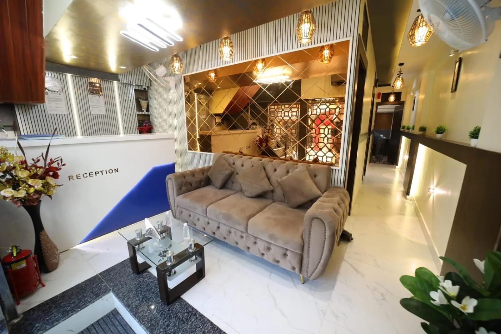 Seating area in N.M. Hotel