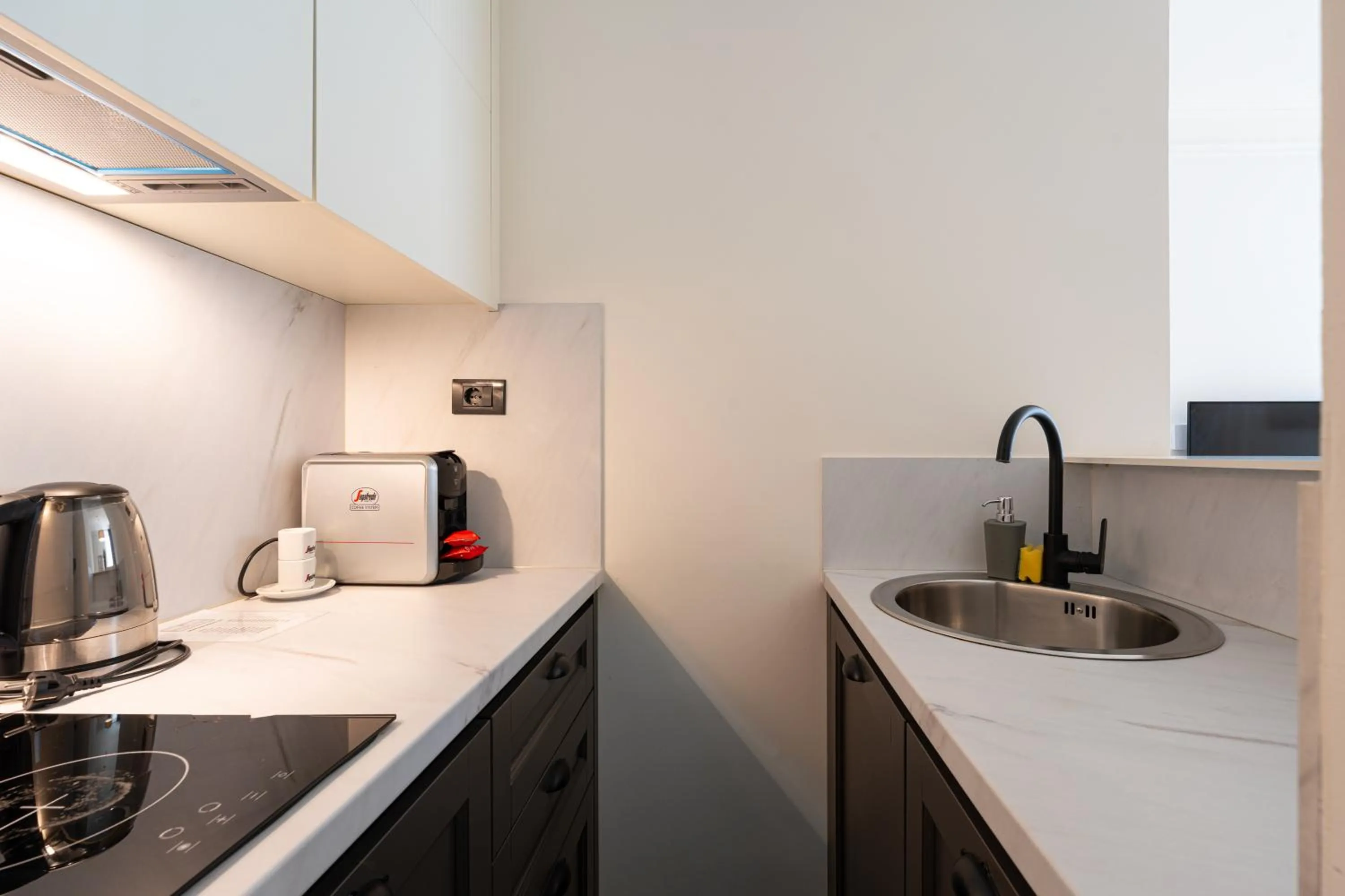 Kitchen or kitchenette in Invictus Hotel