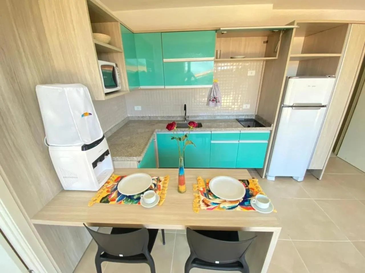 Kitchen or kitchenette in ApartHotel Praia dos Carneiros