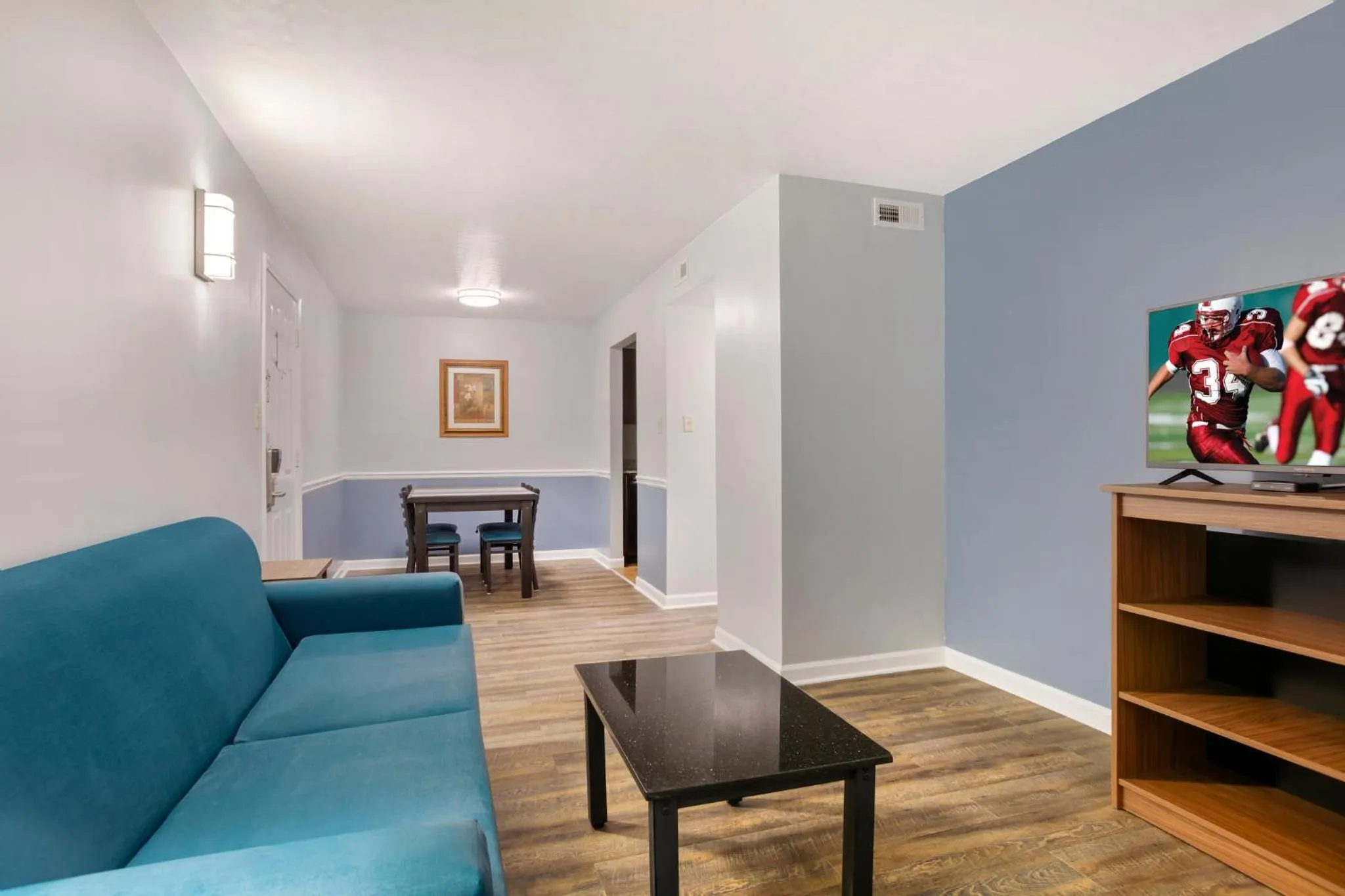 Photo of the whole room in HomeTowne Studios by Red Roof Huntsville - Madison