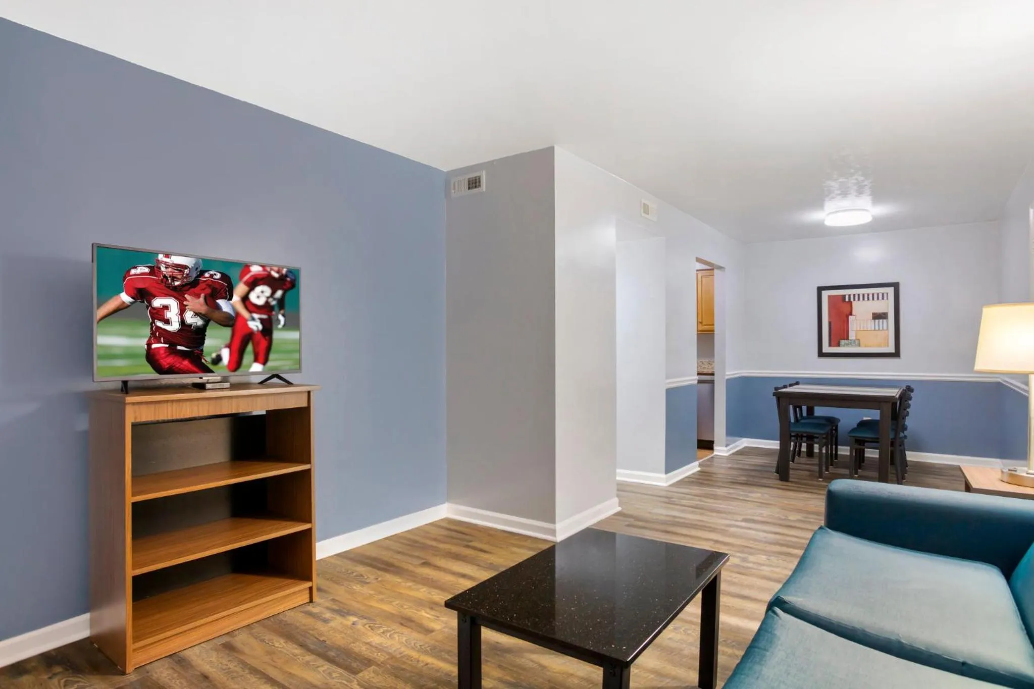 Photo of the whole room in HomeTowne Studios by Red Roof Huntsville - Madison