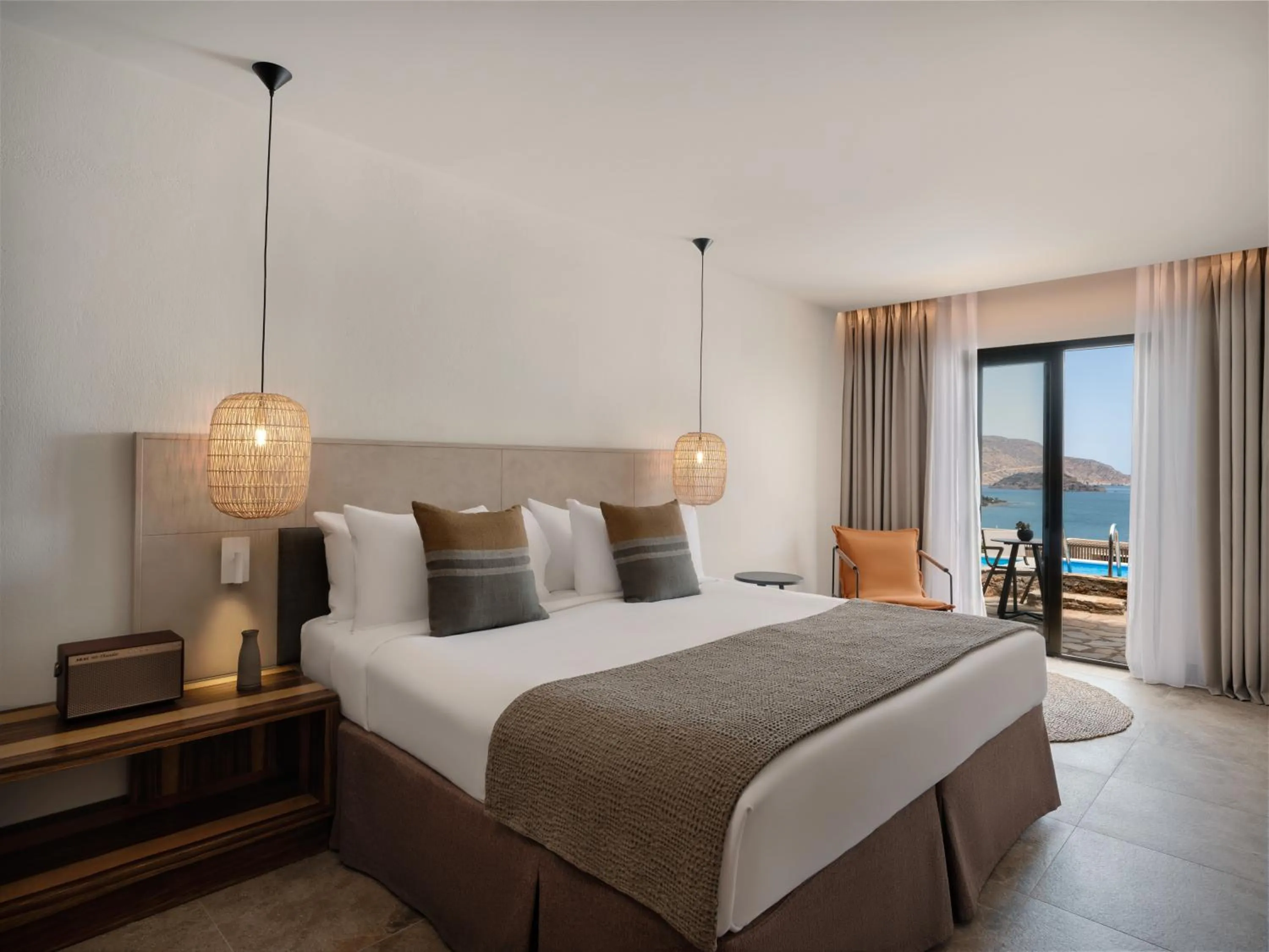 Sea view, Bed in Domes Aulus Elounda, Adults only, Curio Collection by Hilton