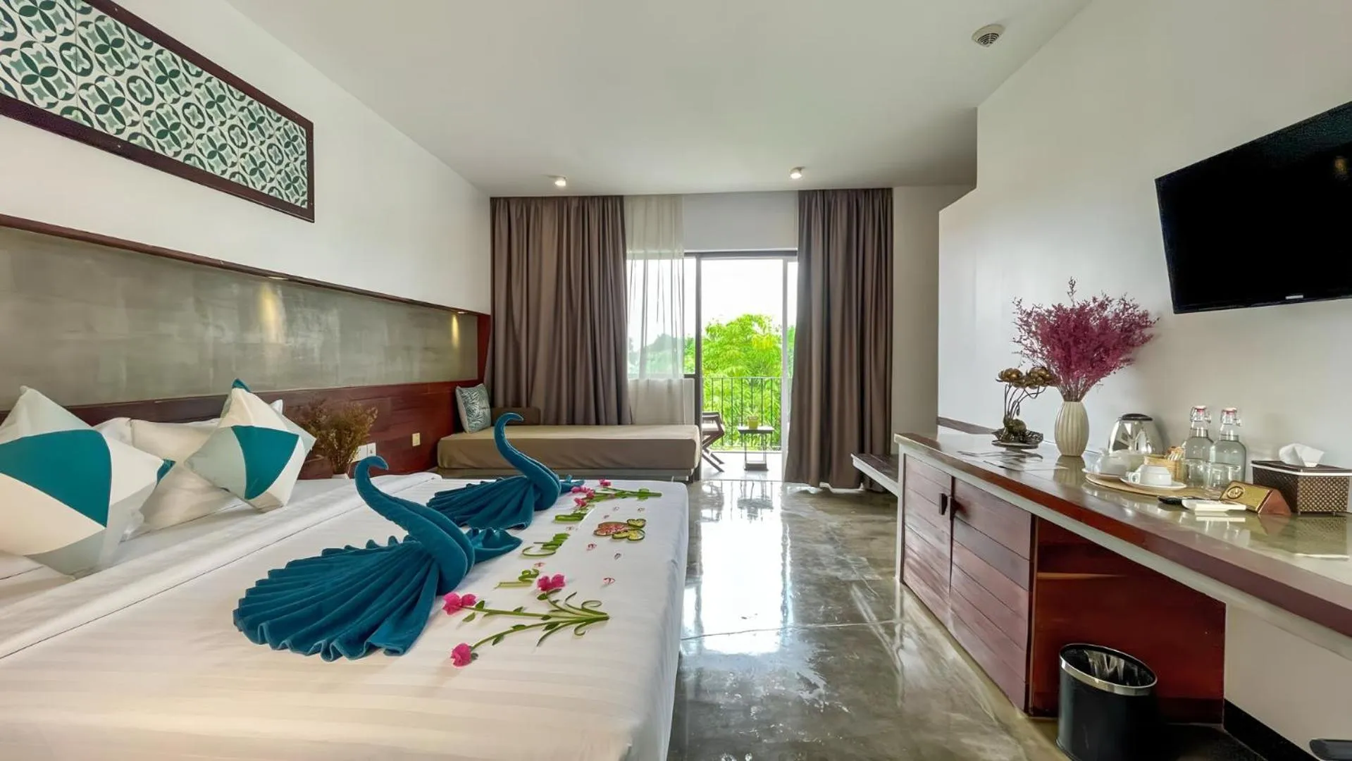 Studio Double Balcony Pool View - Free Pickup  in The Calm Oasis