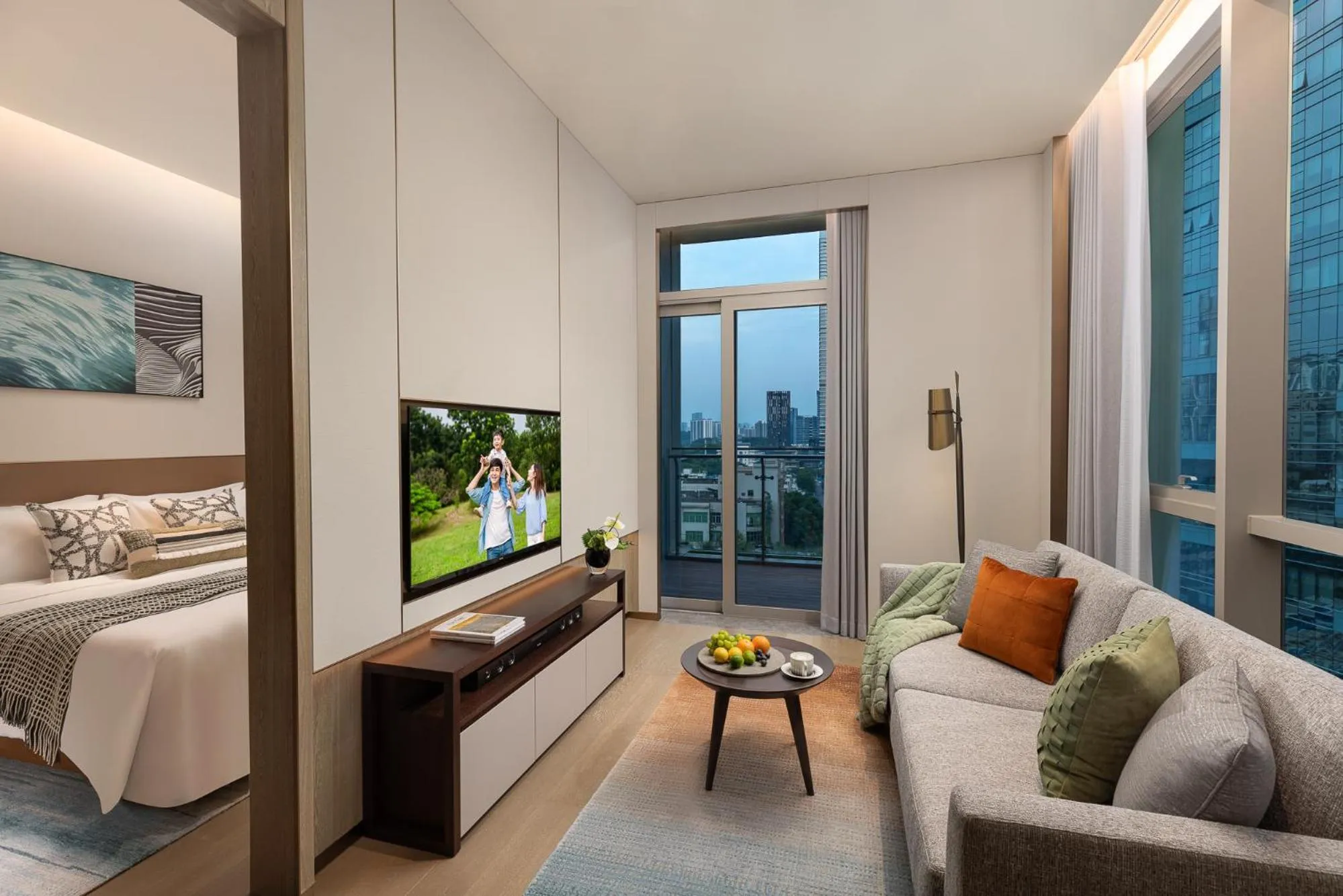 Living room, Bed in Somerset QPlex Shenzhen