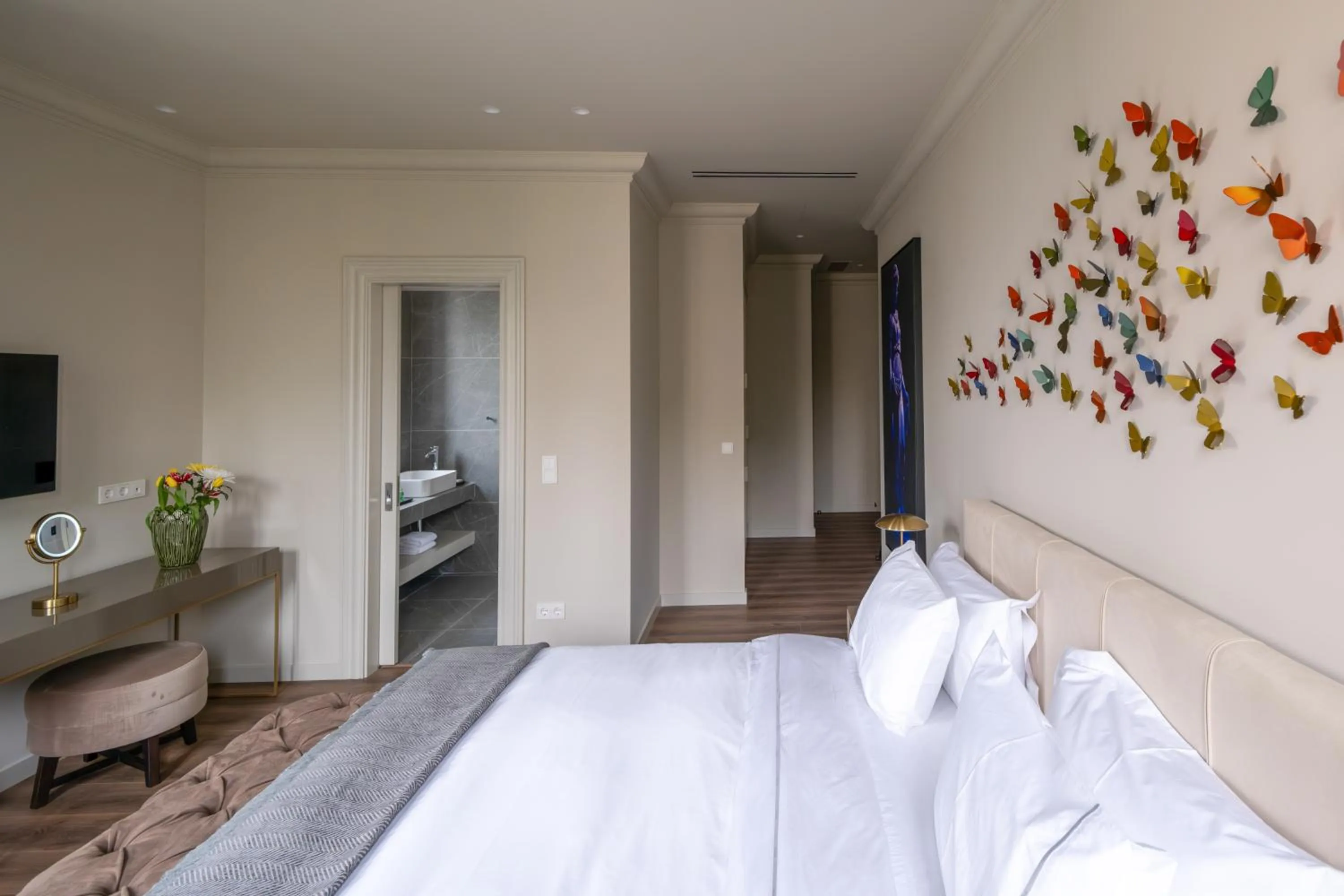 Bed in Nine Athens Hotel