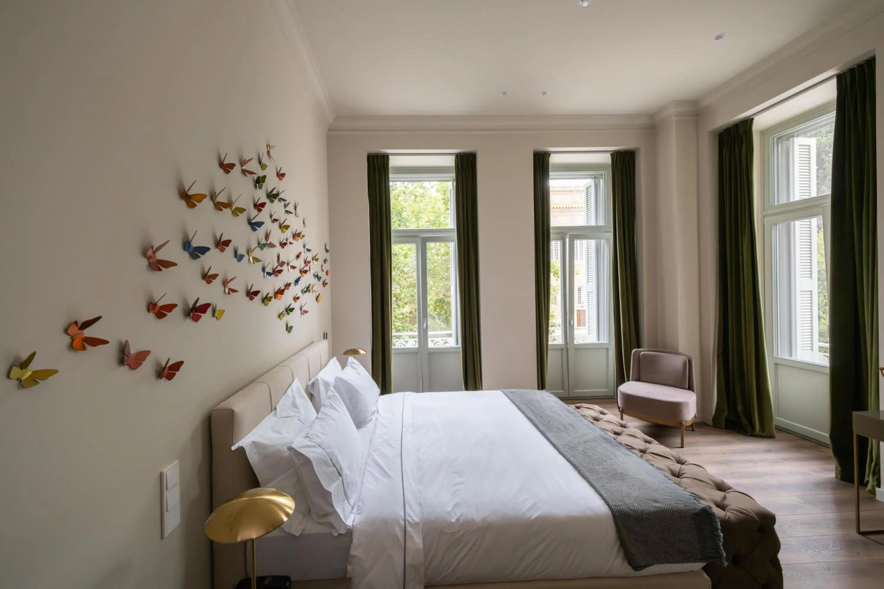 Bed in Nine Athens Hotel