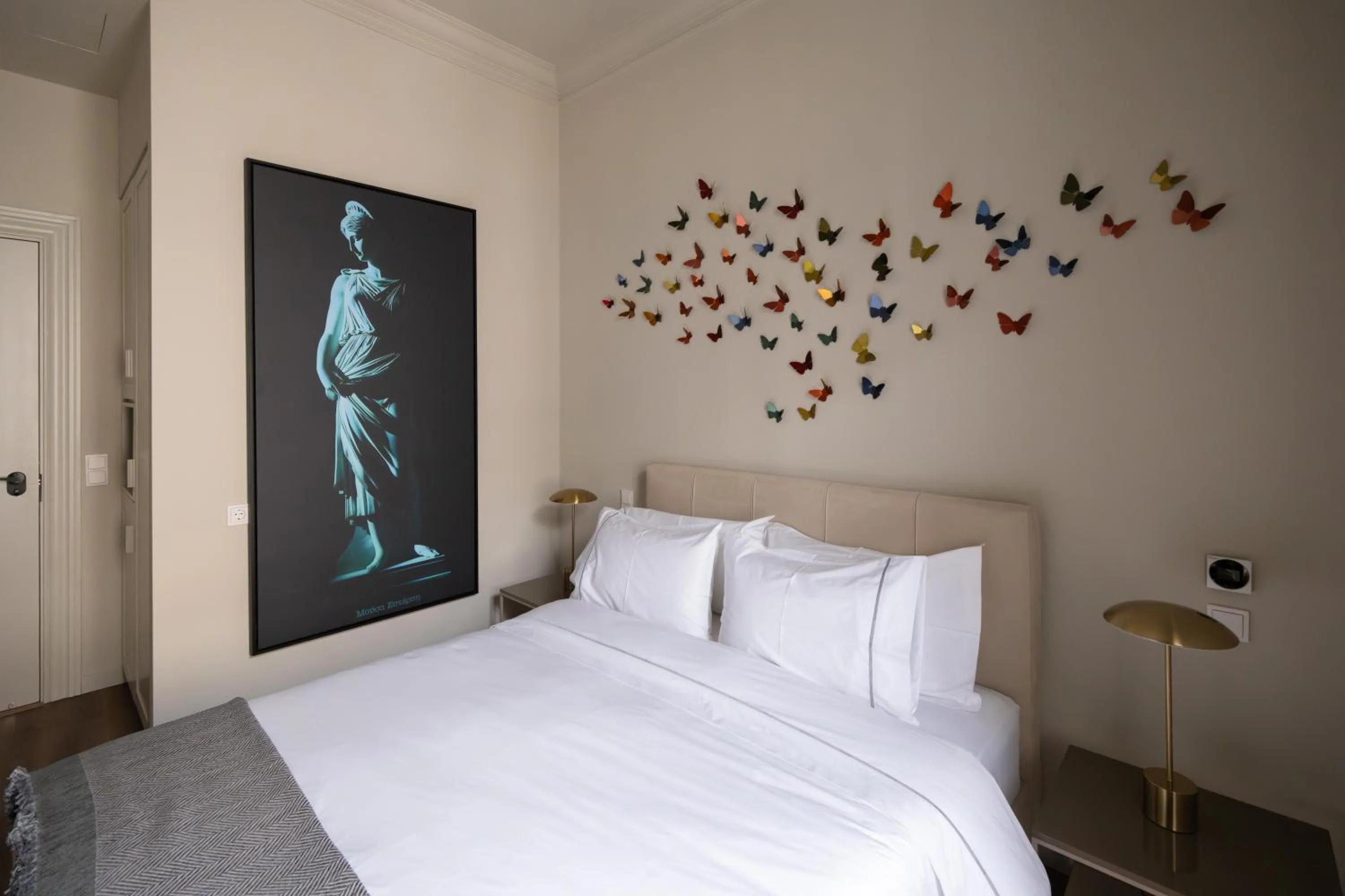 Bed in Nine Athens Hotel