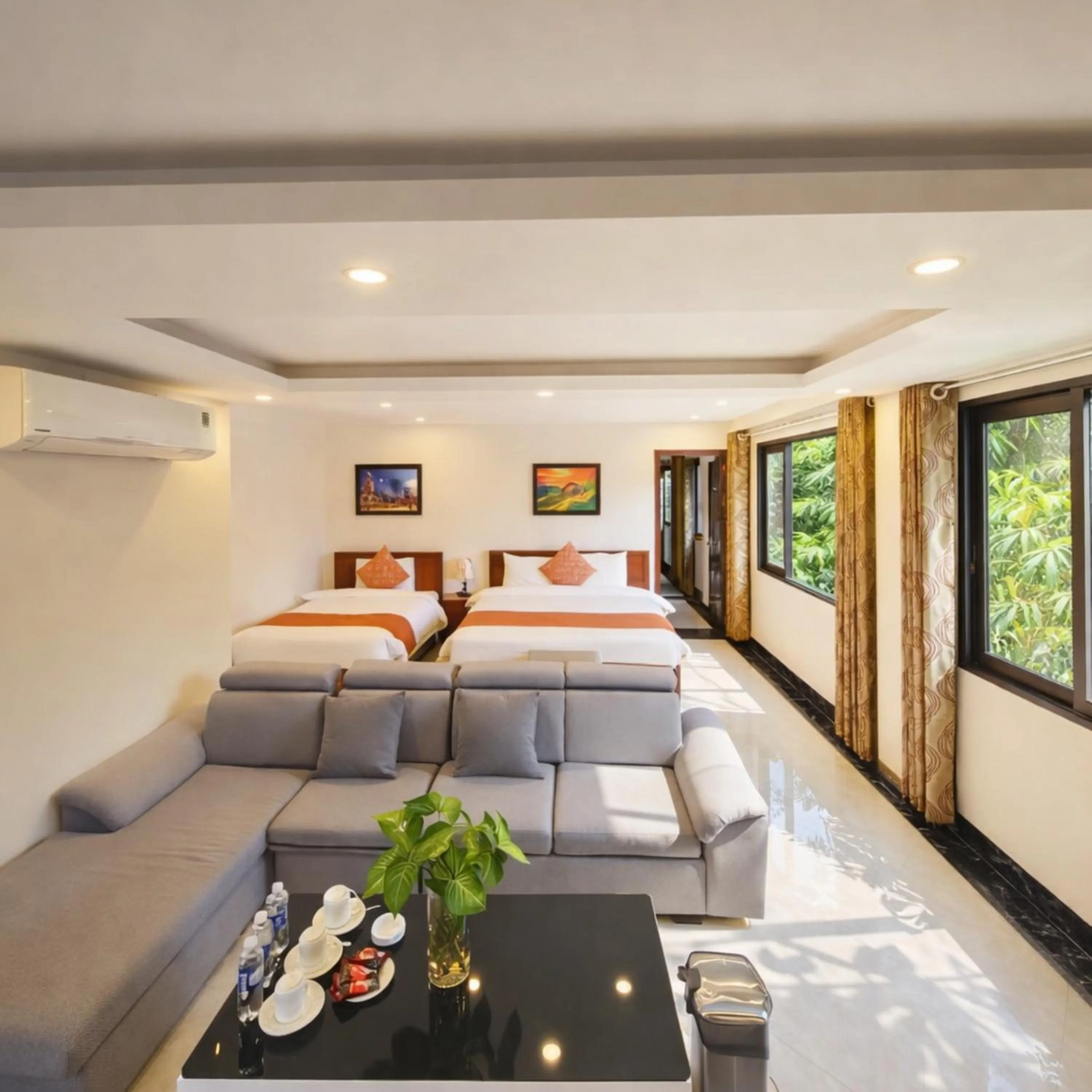 Bed in New Sun Hotel Sapa