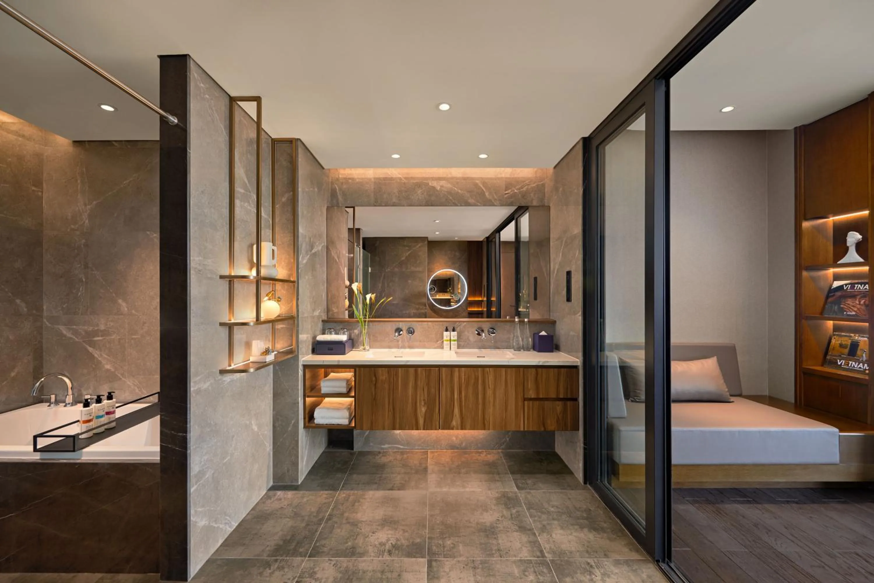 Bathroom, Bed in Pullman Hai Phong Grand Hotel