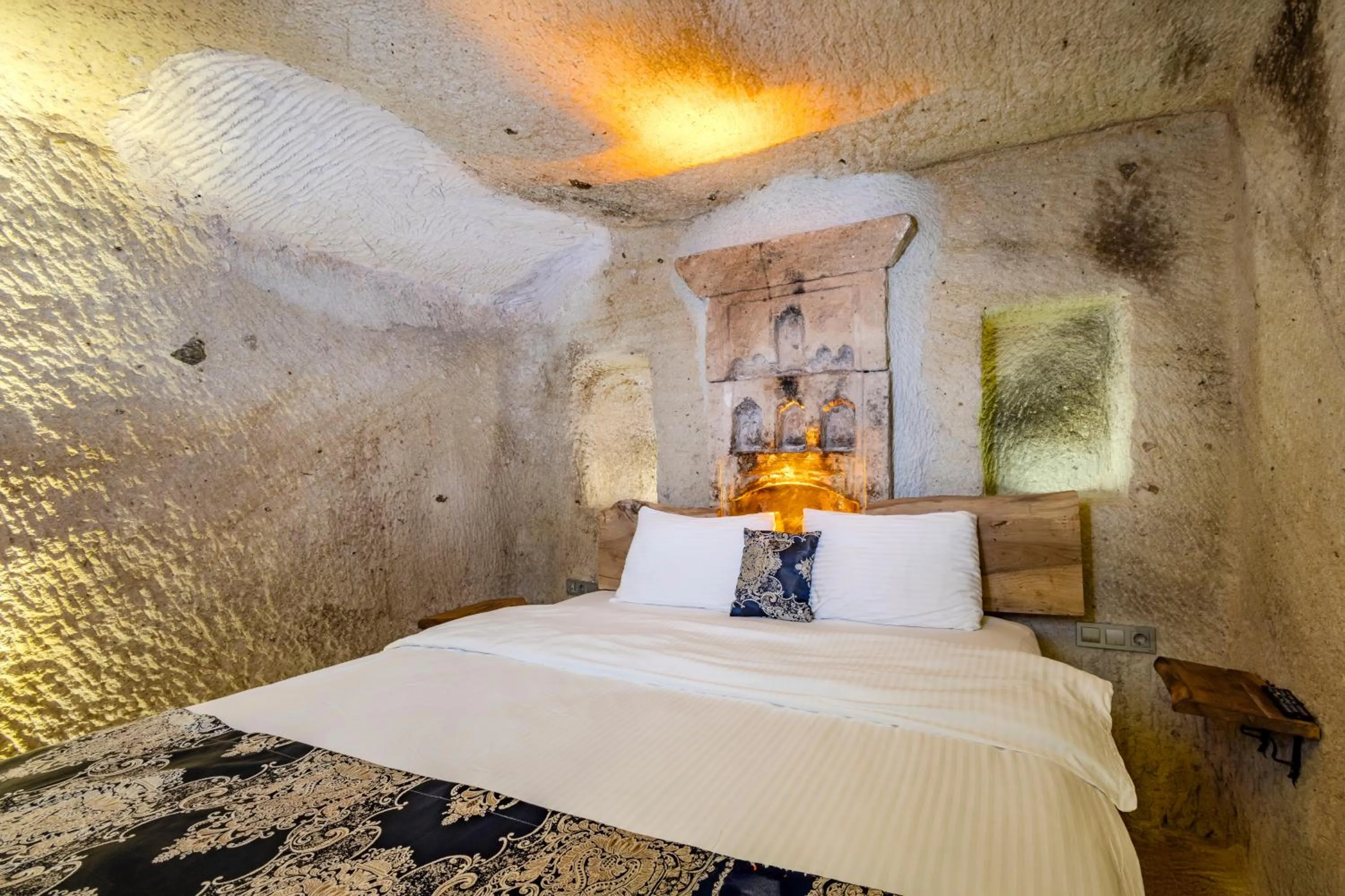 Bed in Lubberona Cave Cappadocia