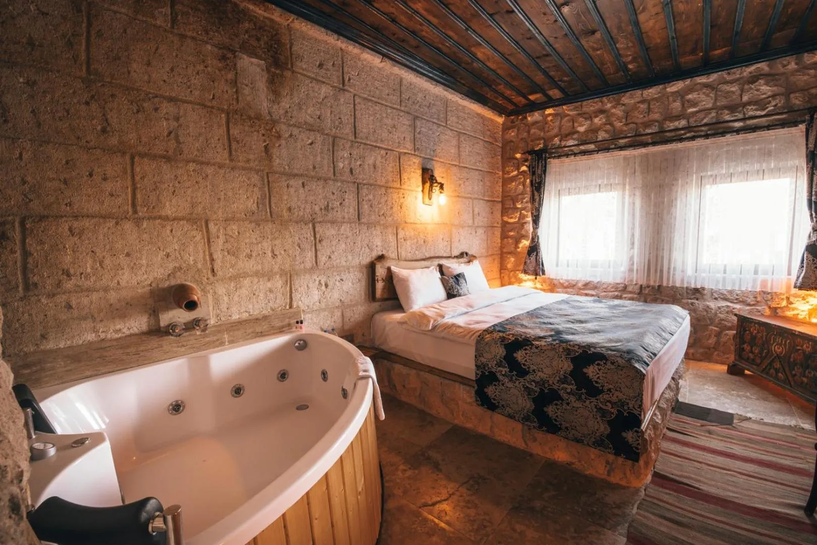 Bed in Lubberona Cave Cappadocia