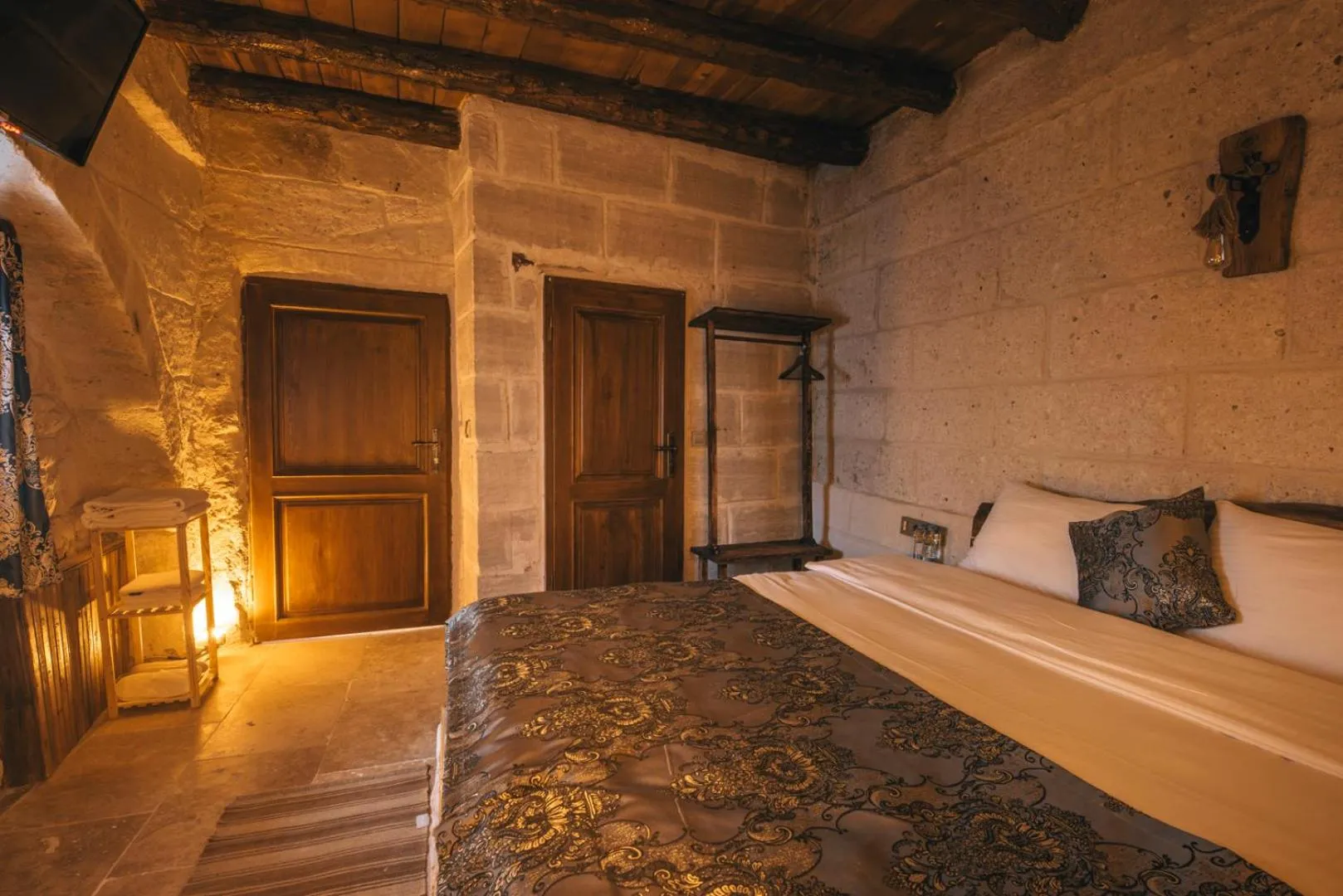 Bed in Lubberona Cave Cappadocia