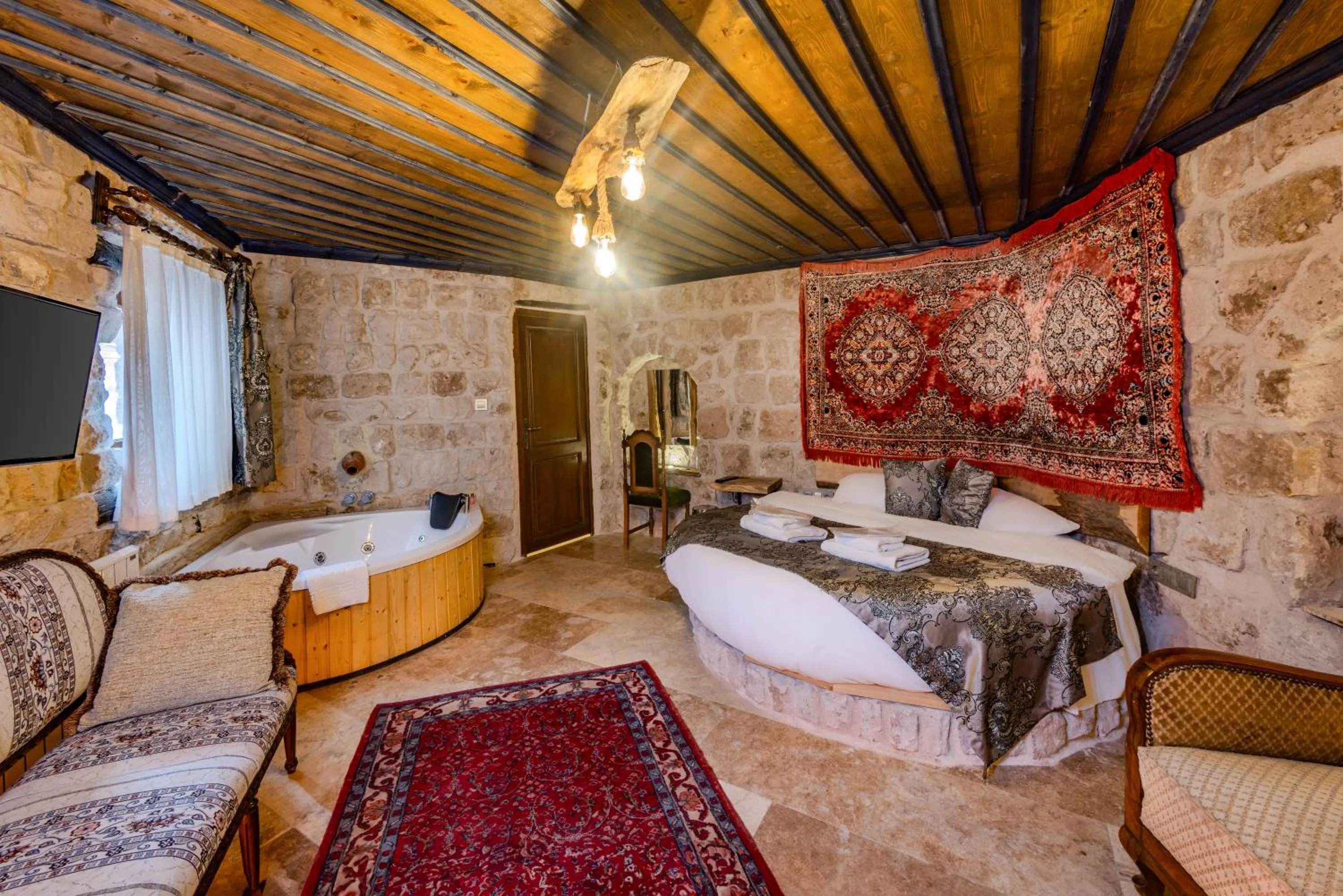 Bed in Lubberona Cave Cappadocia