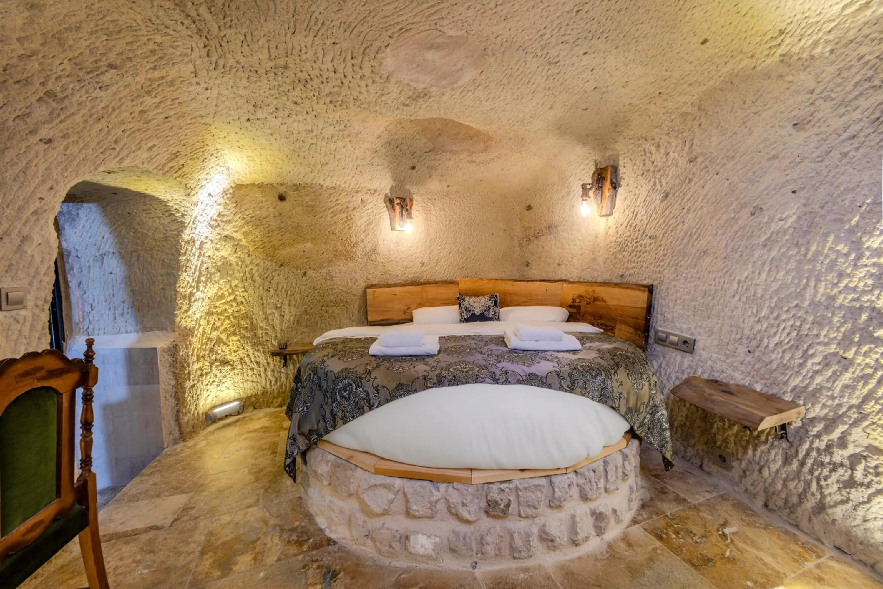 Bed in Lubberona Cave Cappadocia