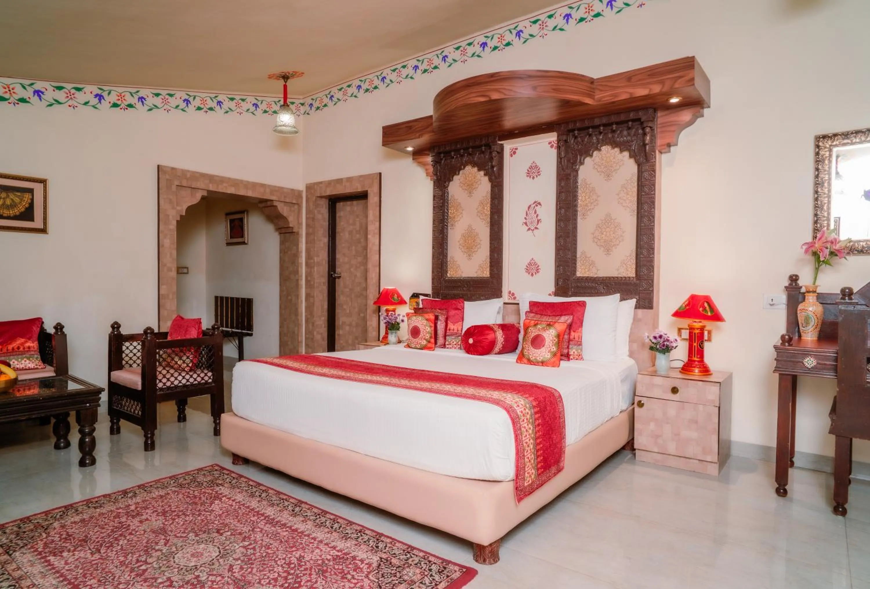 Bedroom, Bed in Chokhi Dhani The Ethnic 5-Star Deluxe Resort