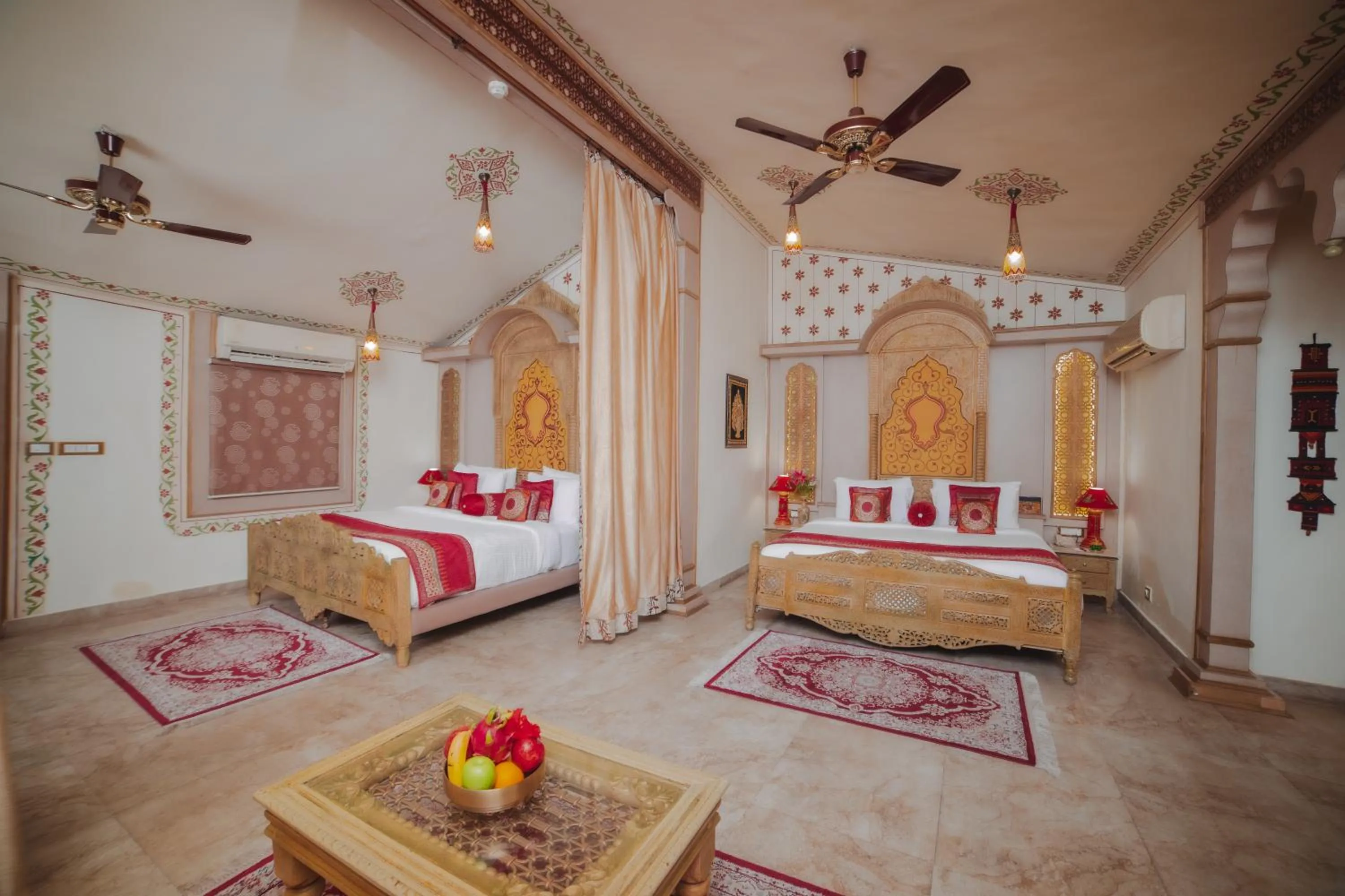 Bed in Chokhi Dhani The Ethnic 5-Star Deluxe Resort