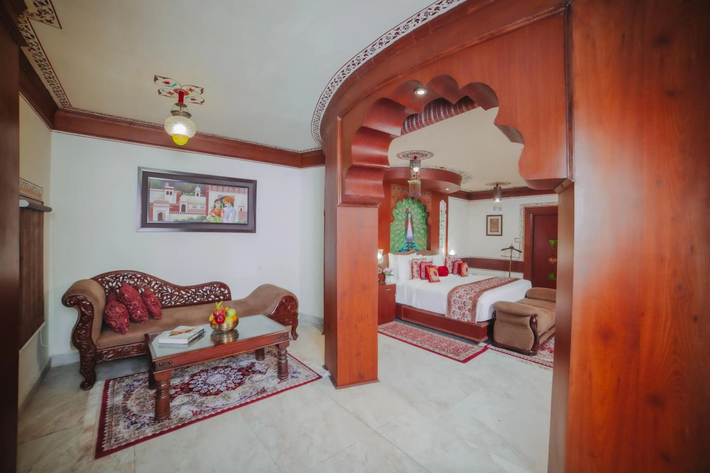 Bed in Chokhi Dhani The Ethnic 5-Star Deluxe Resort