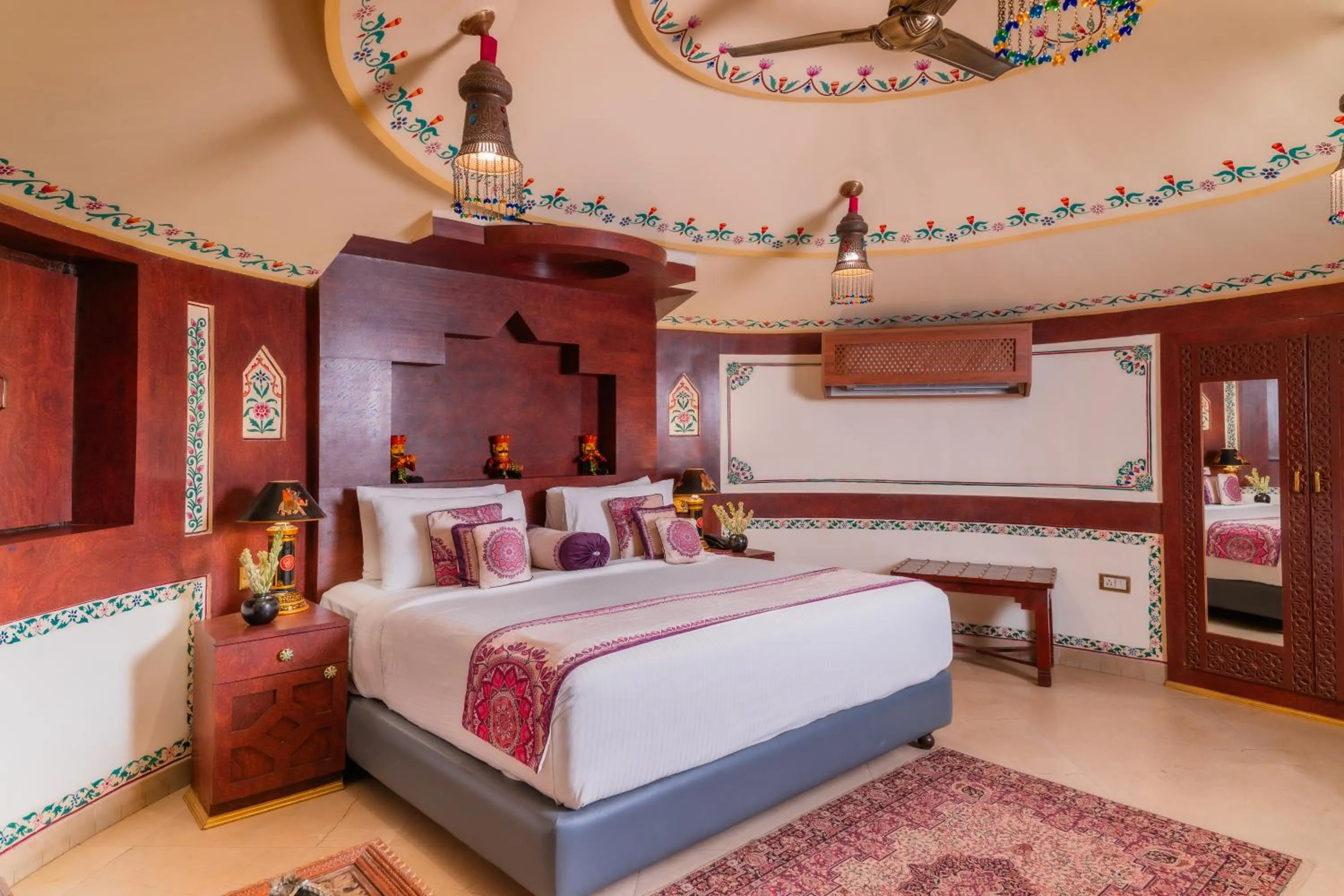Bedroom, Bed in Chokhi Dhani The Ethnic 5-Star Deluxe Resort