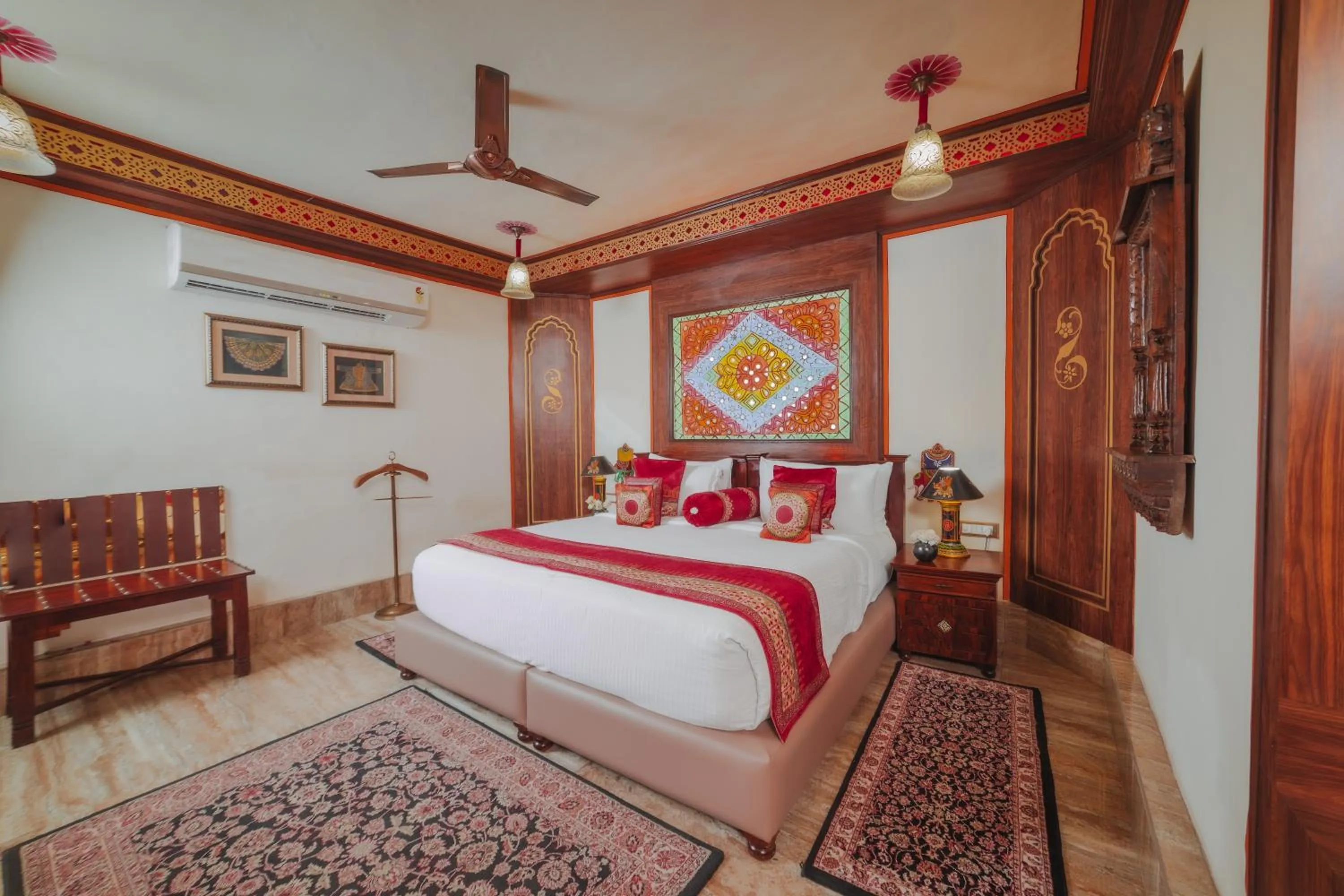 Bed in Chokhi Dhani The Ethnic 5-Star Deluxe Resort