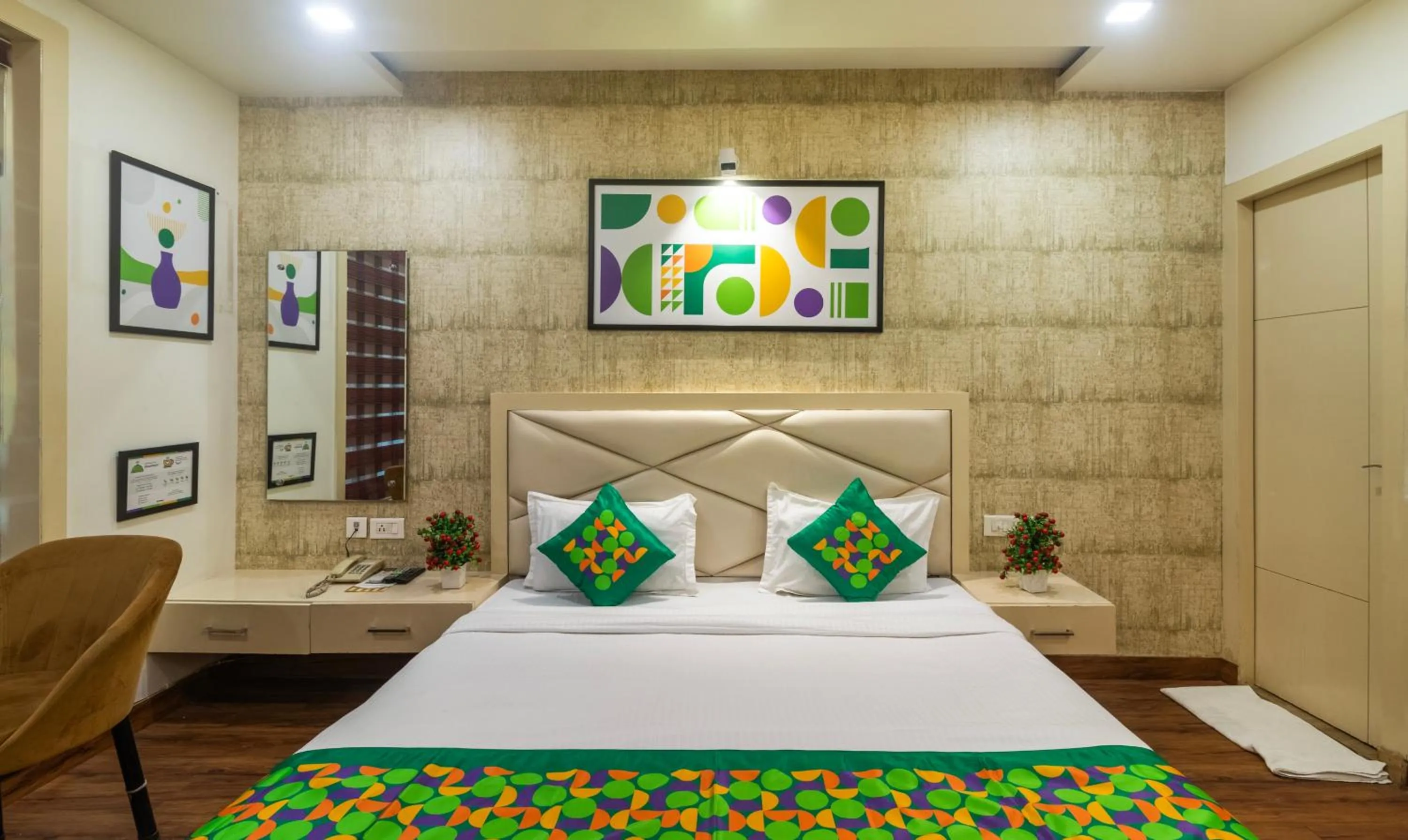 Bedroom, Bed in Treebo Empire Red Carpet