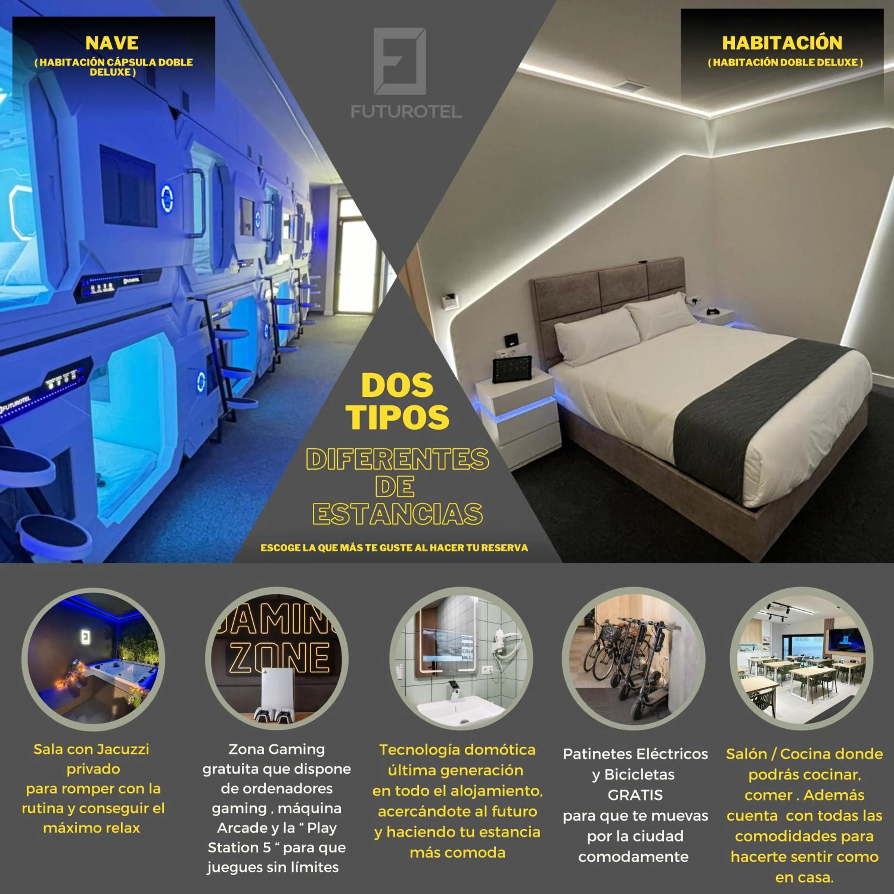 Text overlay, Bed in Futurotel Sevilla