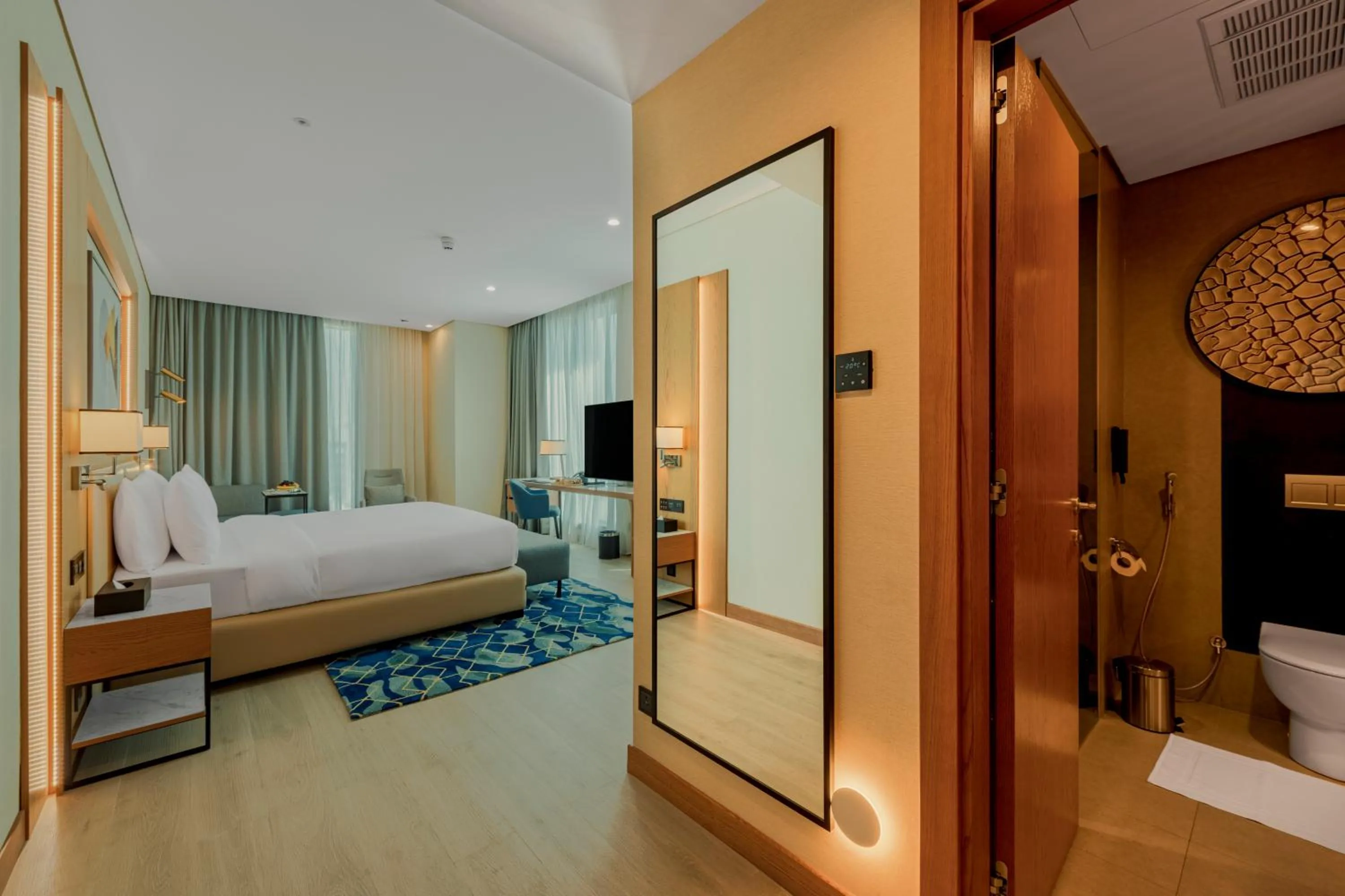 Bathroom, Bed in Millennium Al Masar