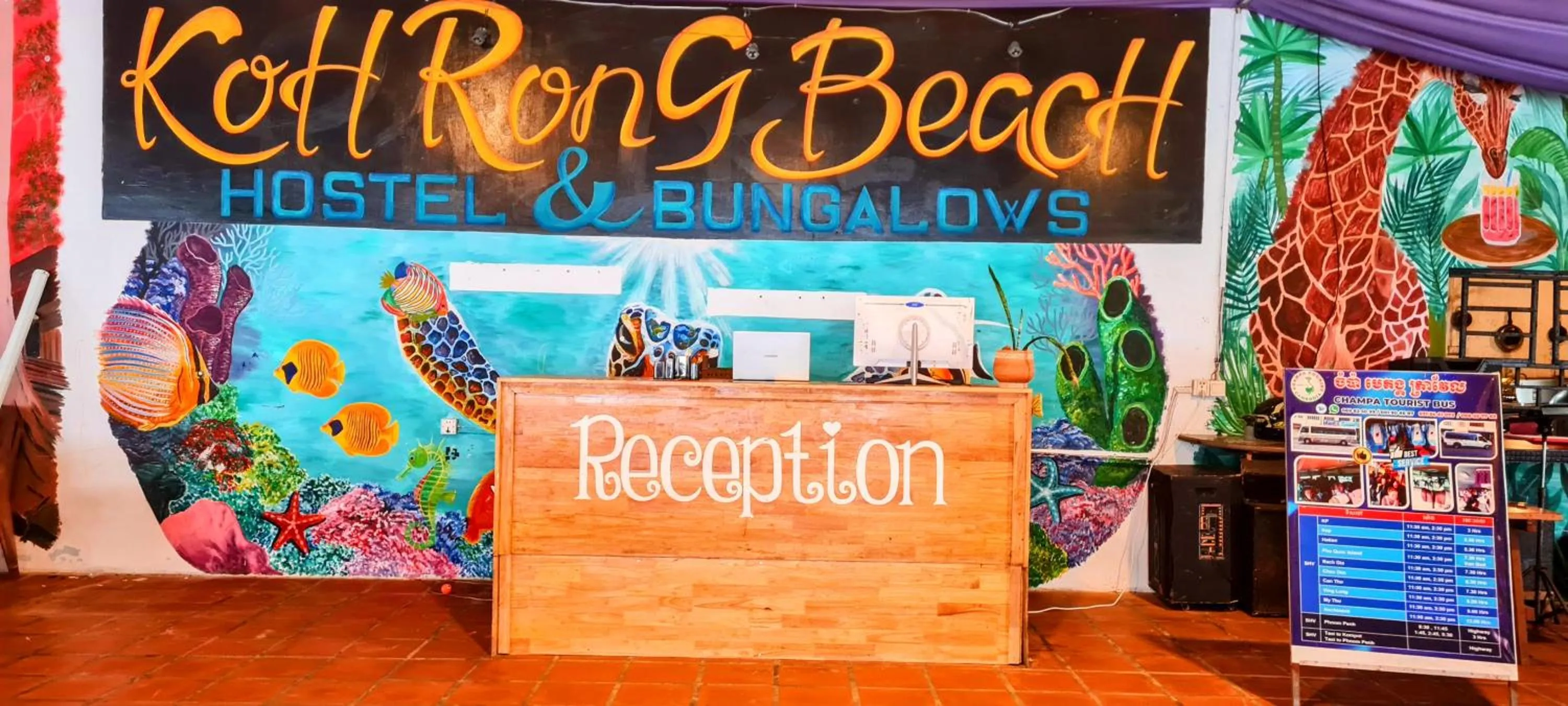 Lobby or reception in Koh Rong Beach Hostel and Bungalows