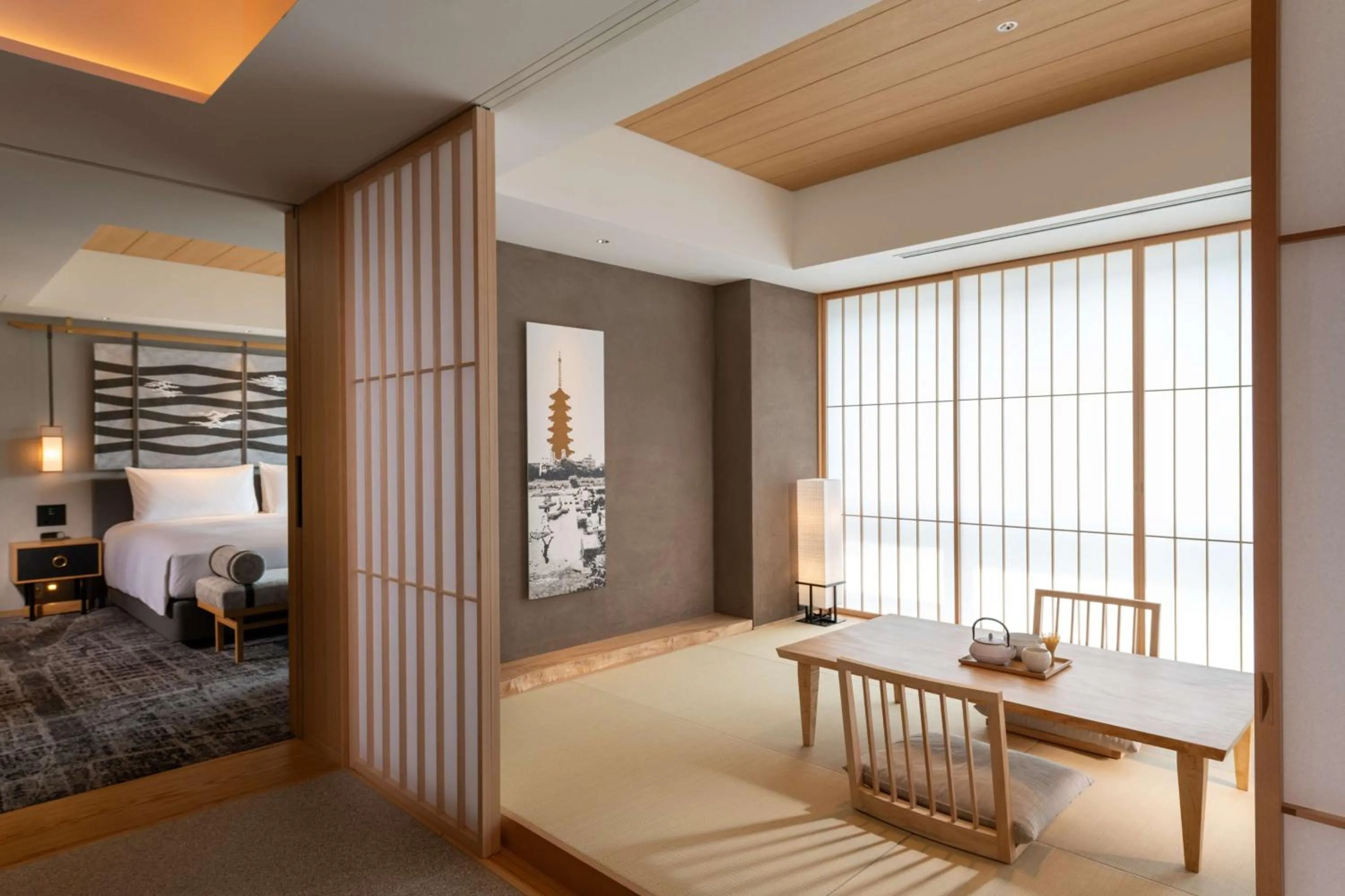 Living room, Bed in Hilton Kyoto