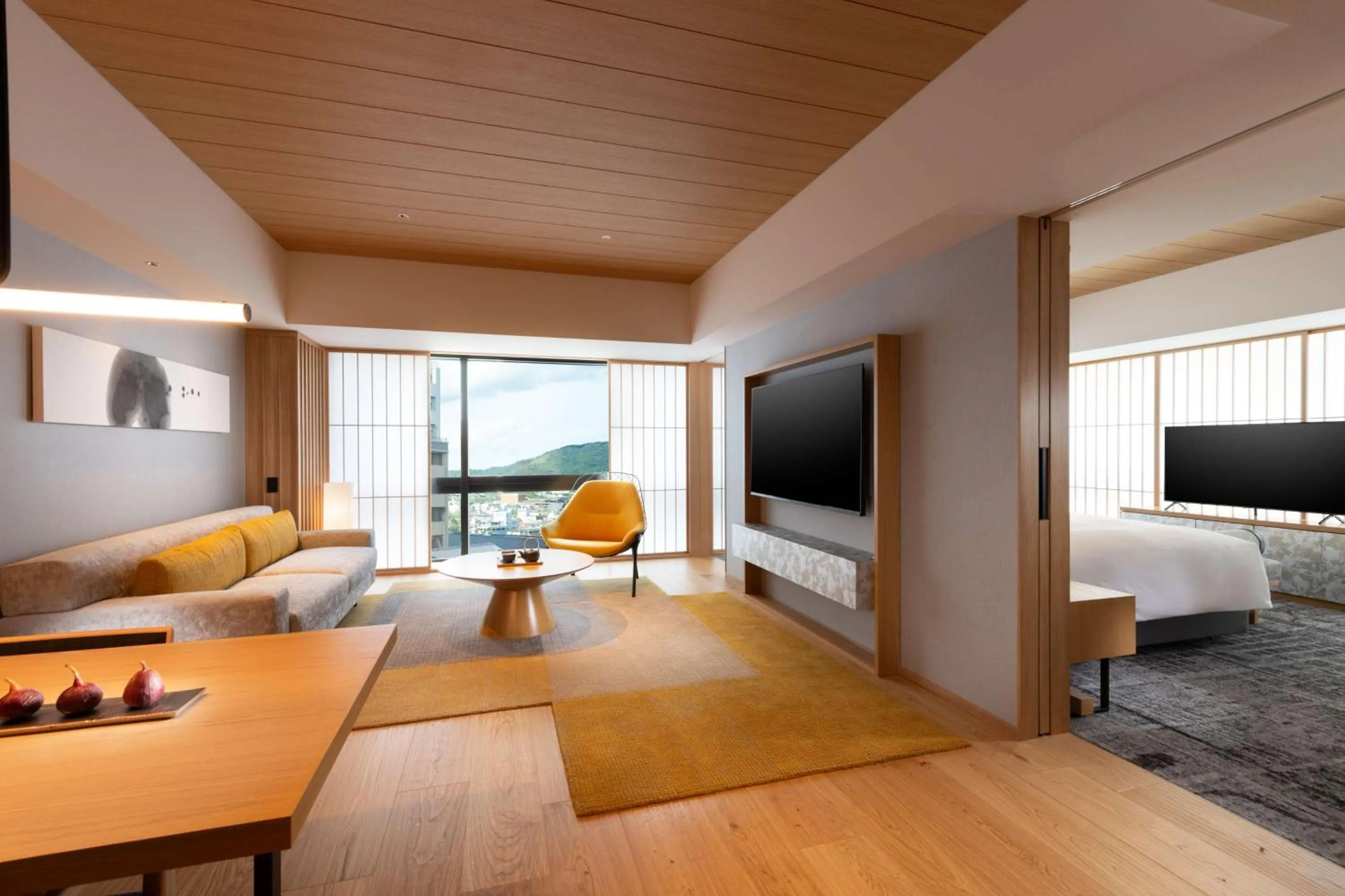 Living room, Bed in Hilton Kyoto