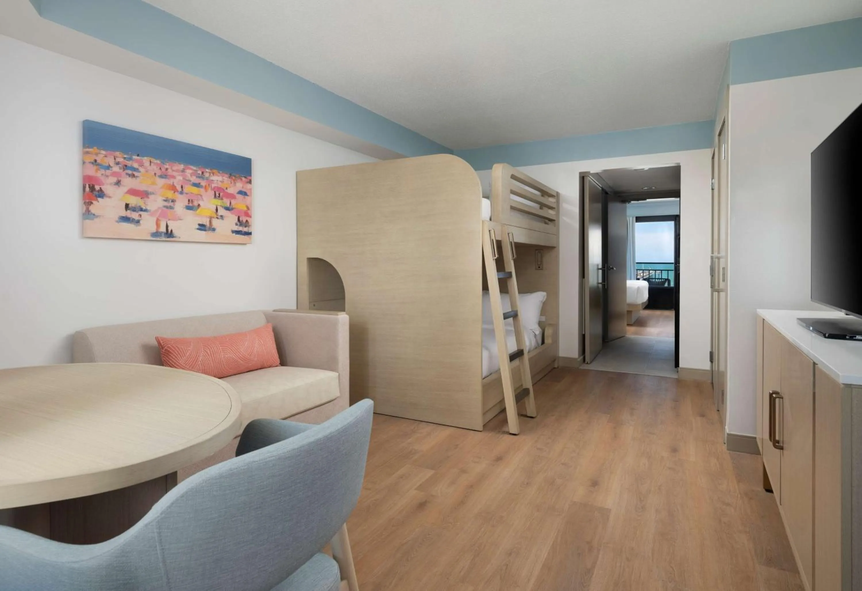 Bed in The Ellie Beach Resort Myrtle Beach, Tapestry By Hilton