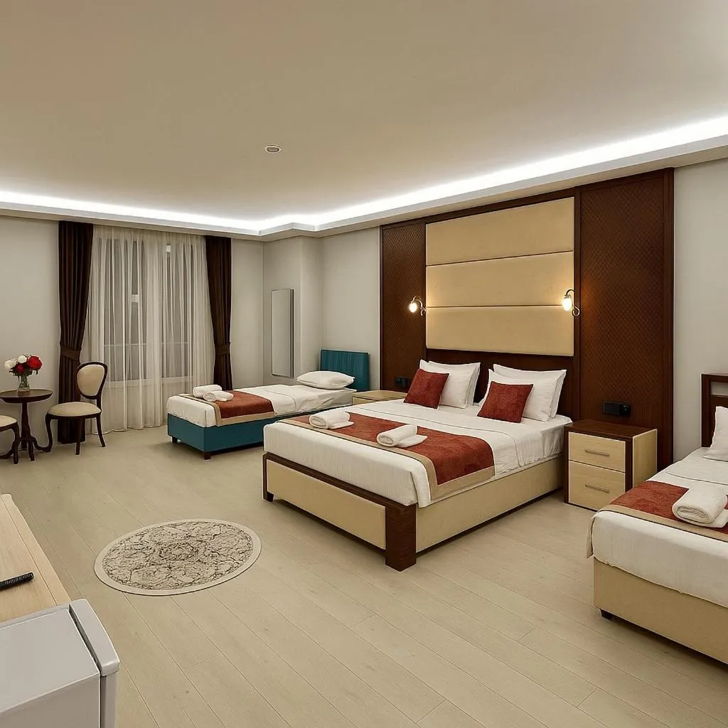 Bedroom, Bed in Cevaher Hotel & Suıtes