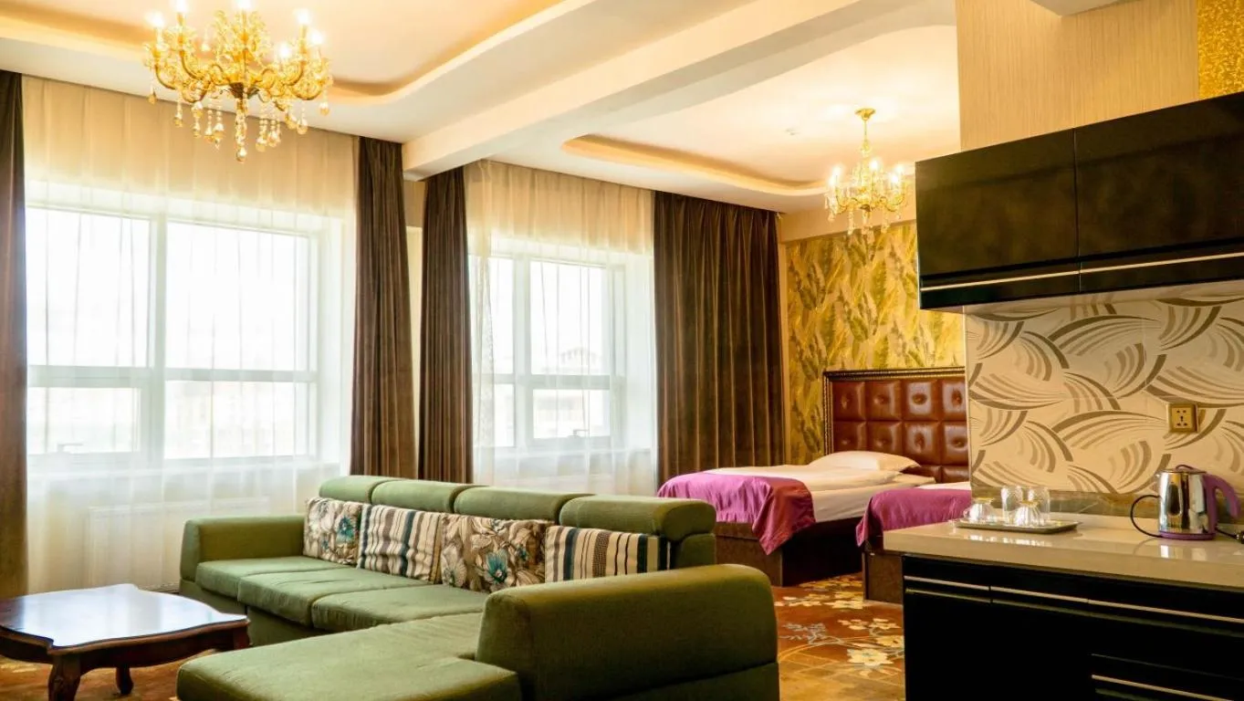 Living room, Bed in Amar Hotel Ulaanbaatar live