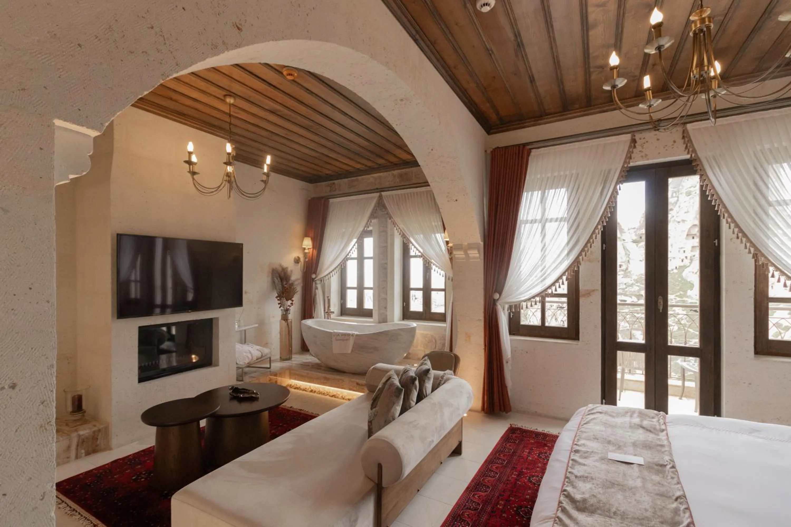 Bed in Via Regia Cappadocia Hotel