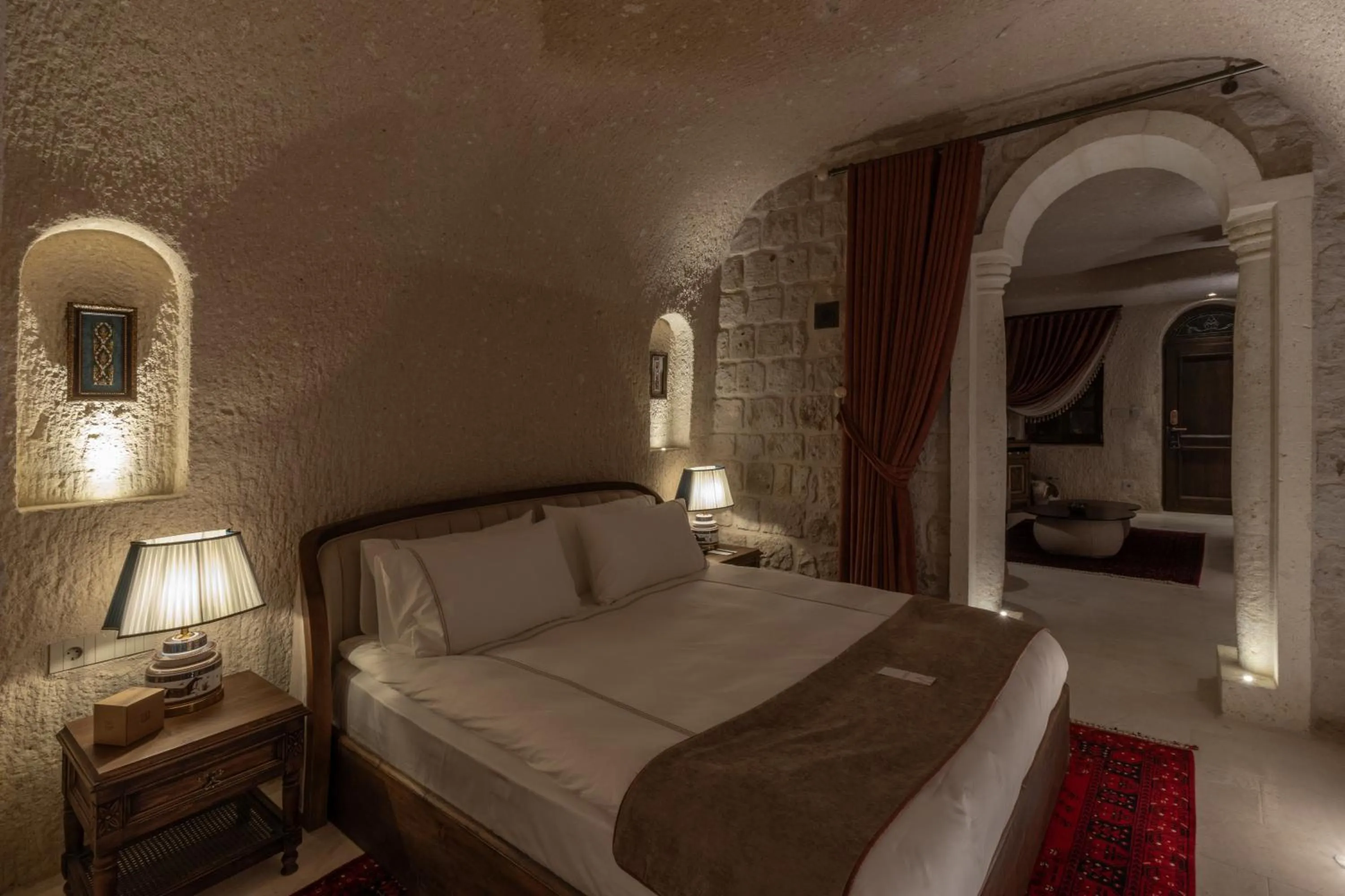 Bed in Via Regia Cappadocia Hotel