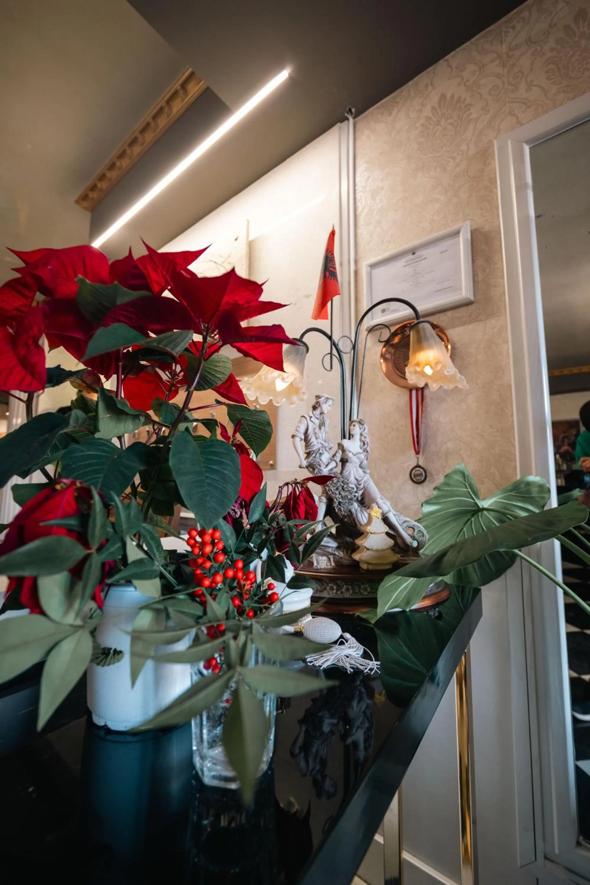 fireplace in Hotel Aria