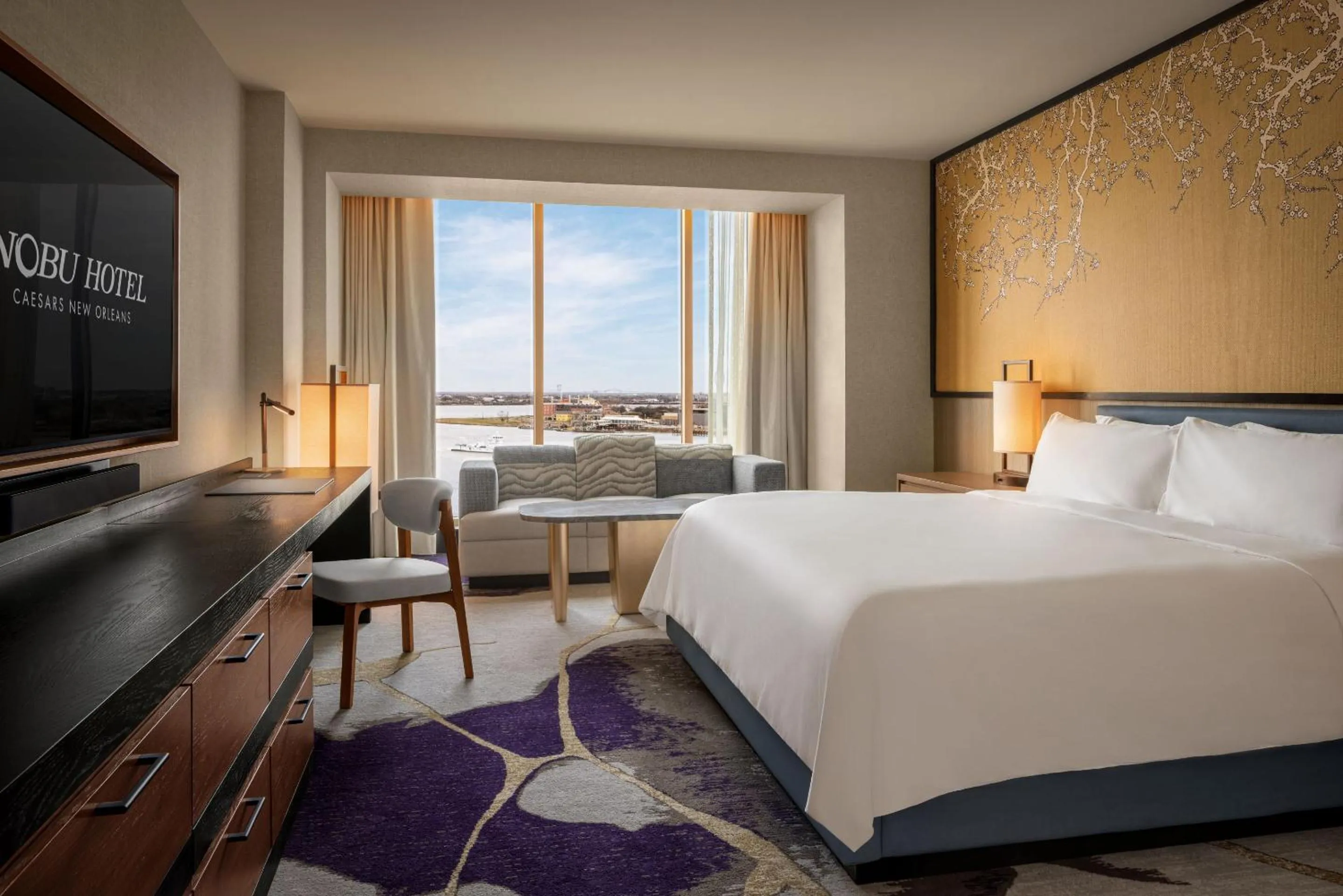 Bed in Nobu New Orleans, A Caesars Destination