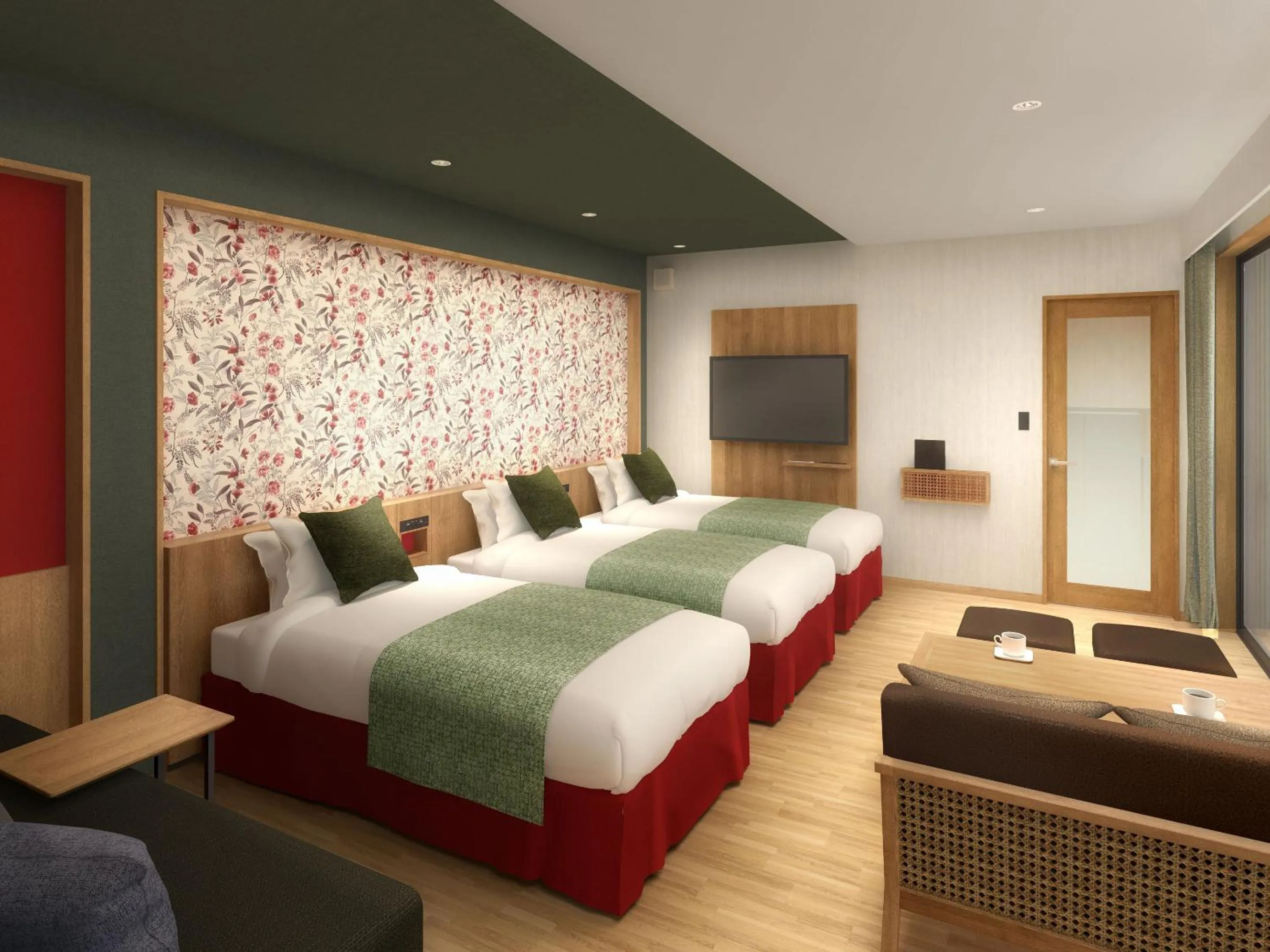 Photo of the whole room, Bed in Nanki Shirahama Wan Wan Paradise Hotel