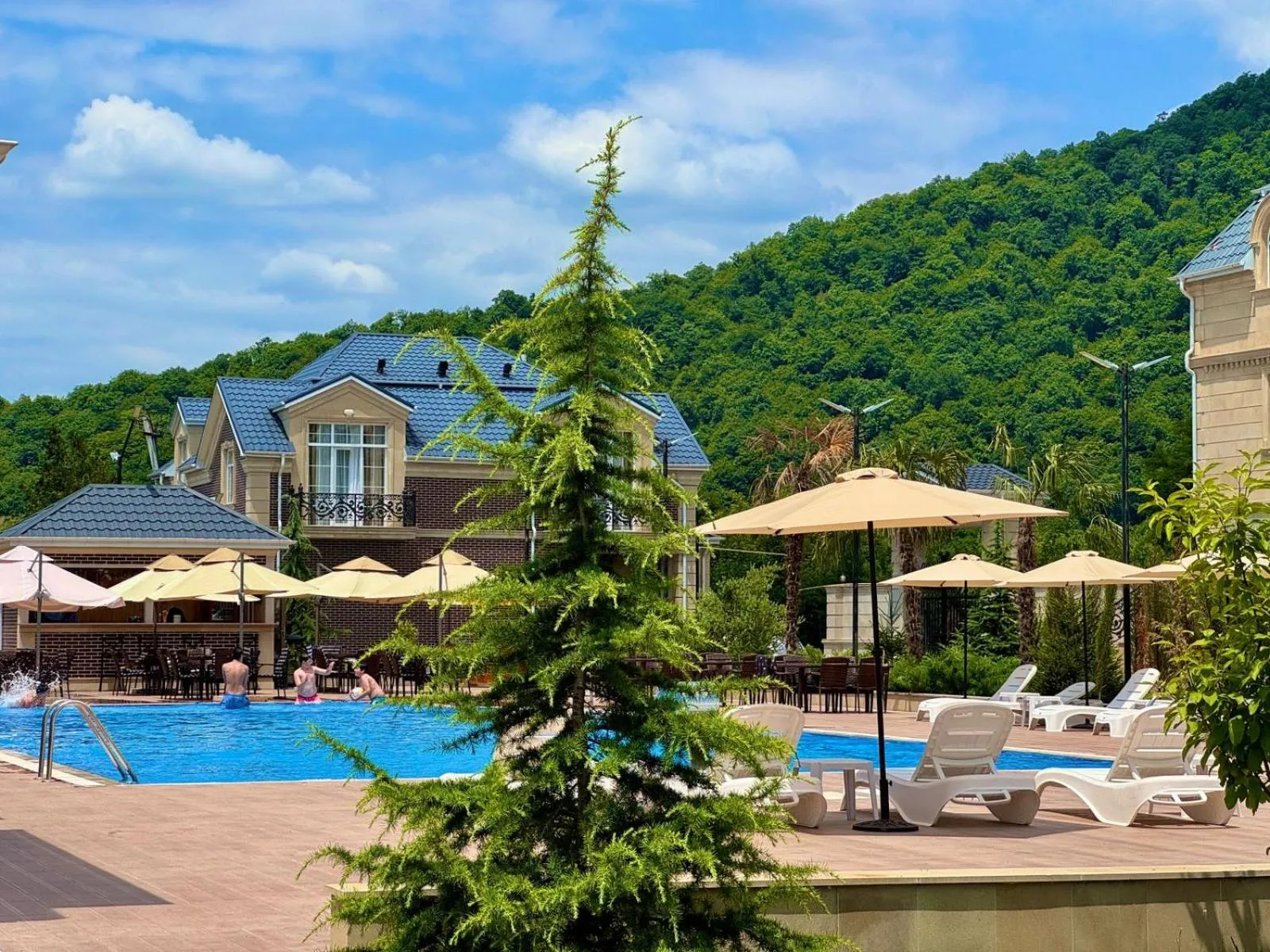 Pool view in Gabala Bless Hotel Cottage